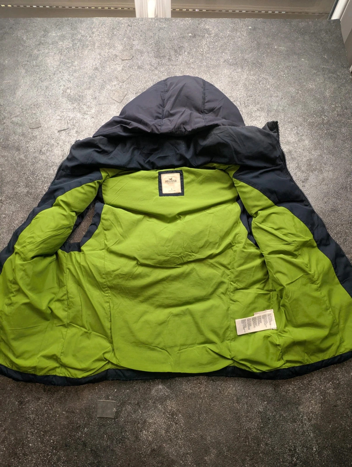 Doudoune sans manches Hollister California à capuche – Bleu marine – Duvet & plumes – Taille L (S/M) – Hollister – taille L 4