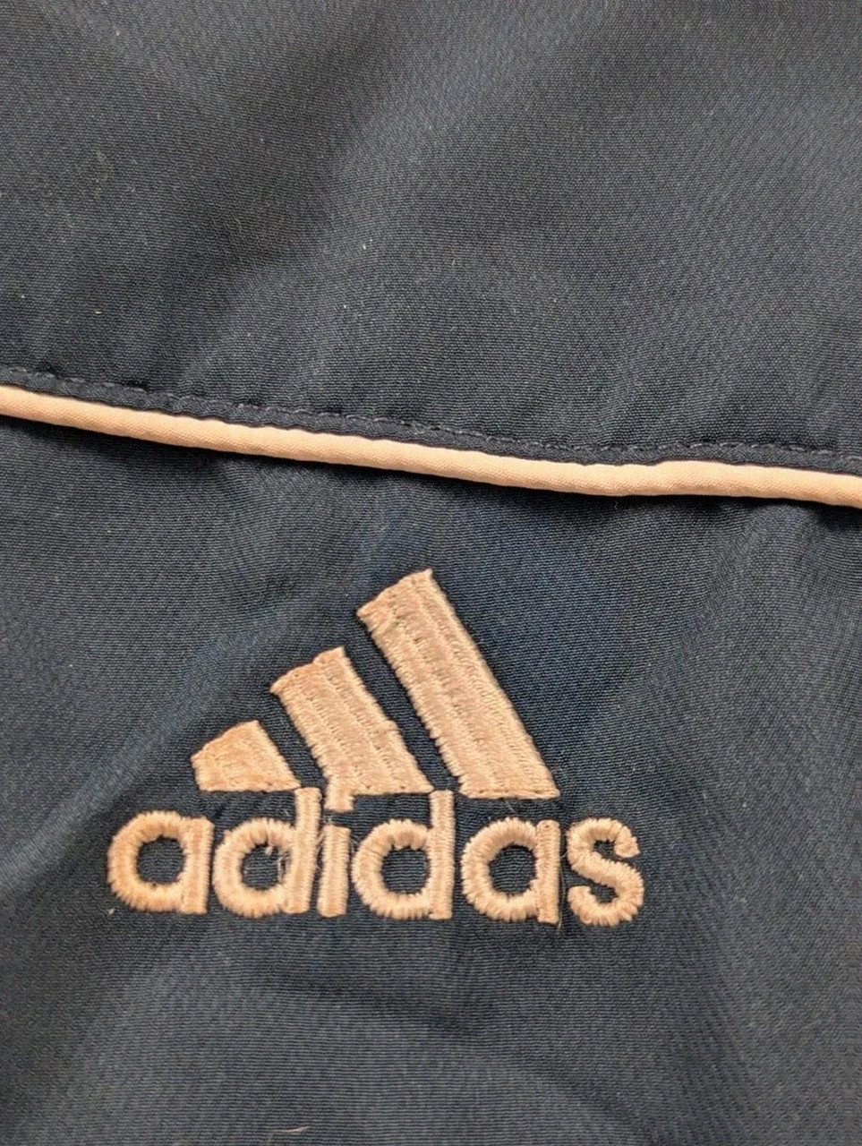 Veste Adidas vintage navy beige stripes y2k track jacket coupe vent sportwear rétro Taille L – adidas – taille L 4