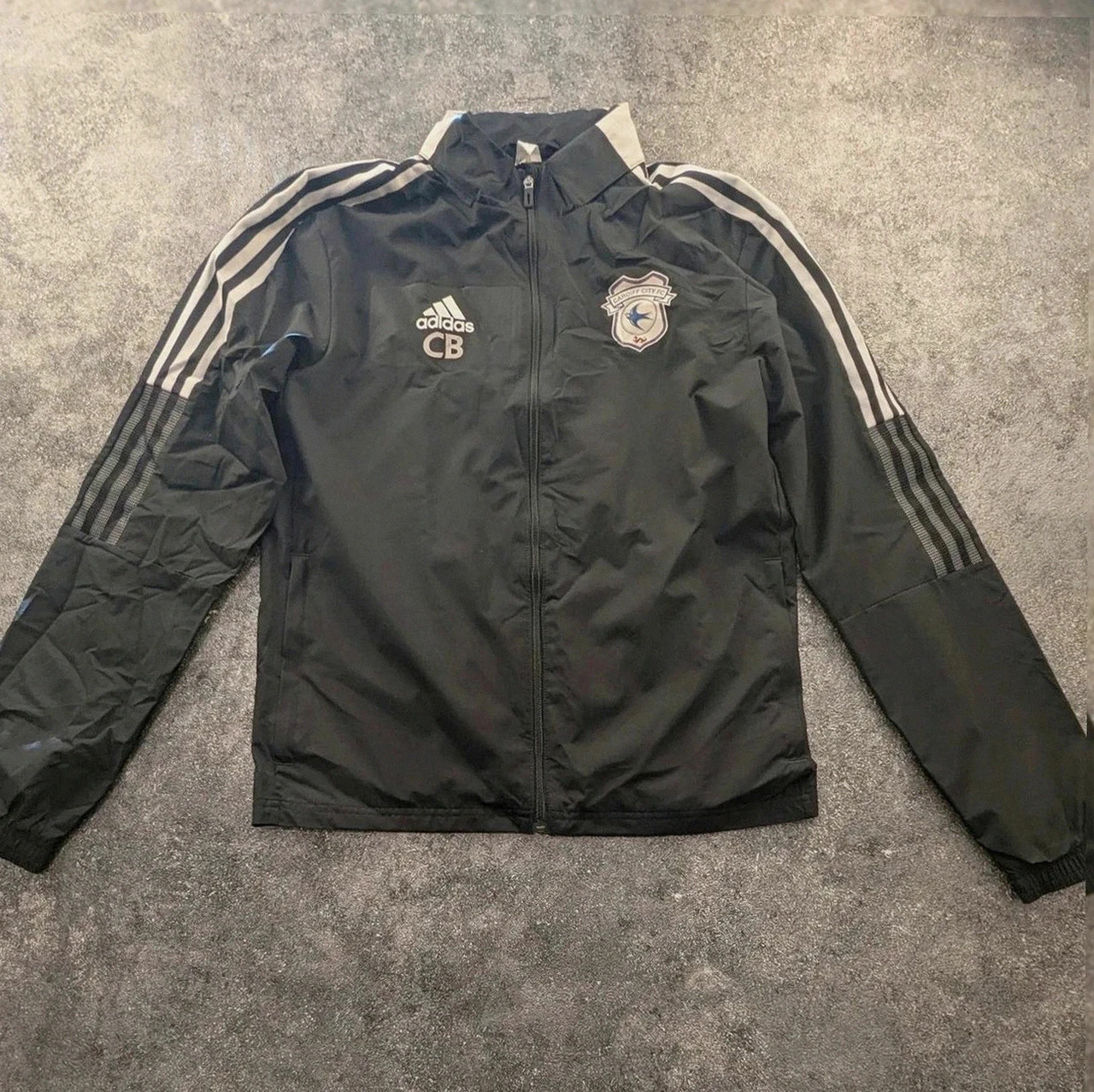 Veste adidas football Cardiff City coupe vent vintage sportwear noir Xs (s) gorgcore