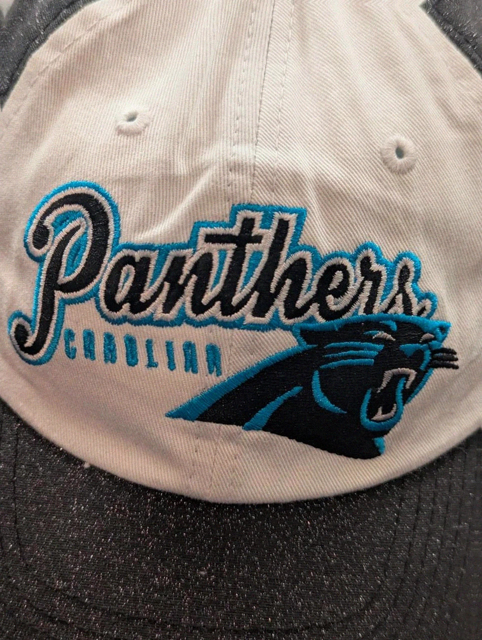 Casquette Carolina Panthers Nfl vintage Us football brodée one size noir blanc pailleté réglable – NFL – taille Taille unique 3