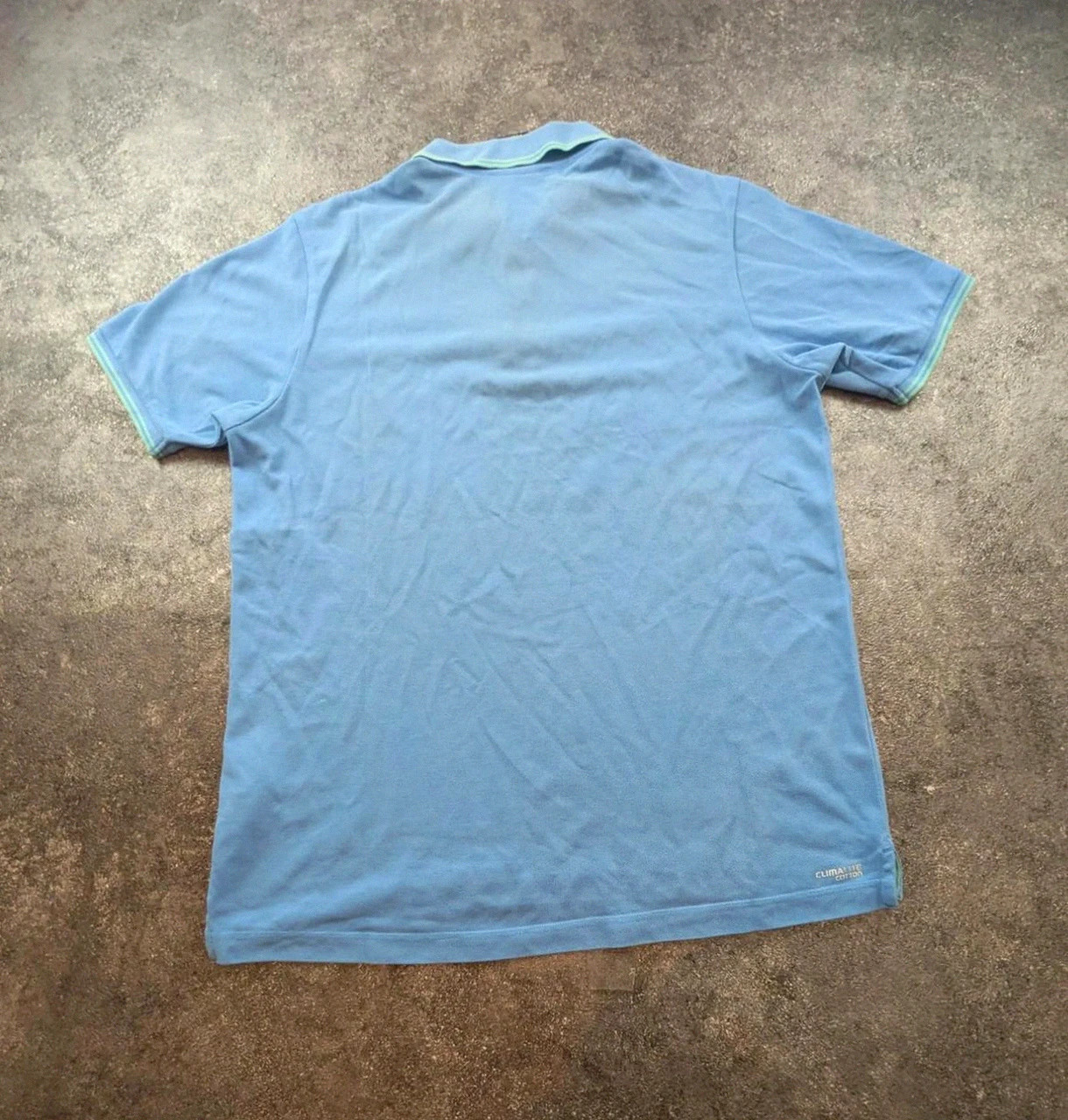 Polo Adidas Climalite Cotton bleu ciel logo brodé tennis golf Y2K taille L – adidas – taille L 3