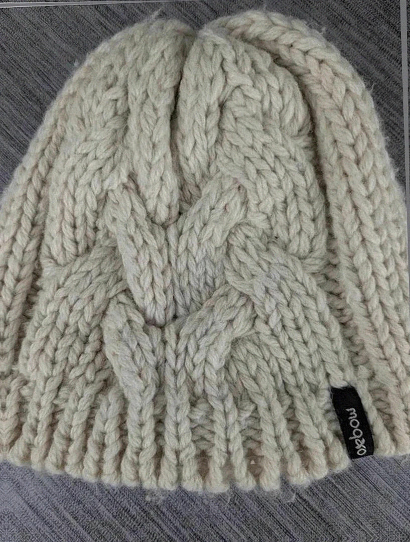Bonnet Okbow écru maille épaisse torsadée doublé polaire vintage surfing skateboard – Oxbow – taille Taille unique 3