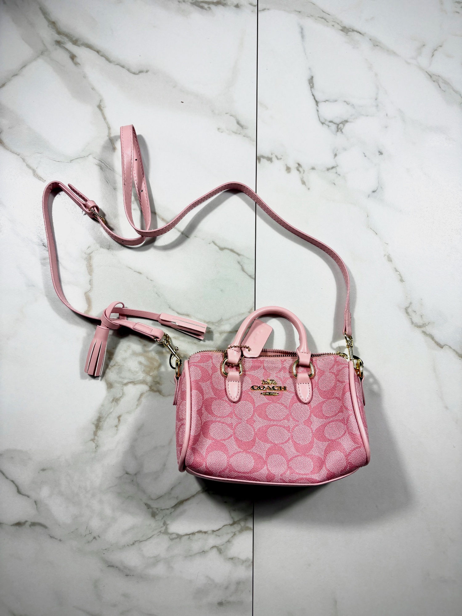 Sac à bandoulière rose coach femme