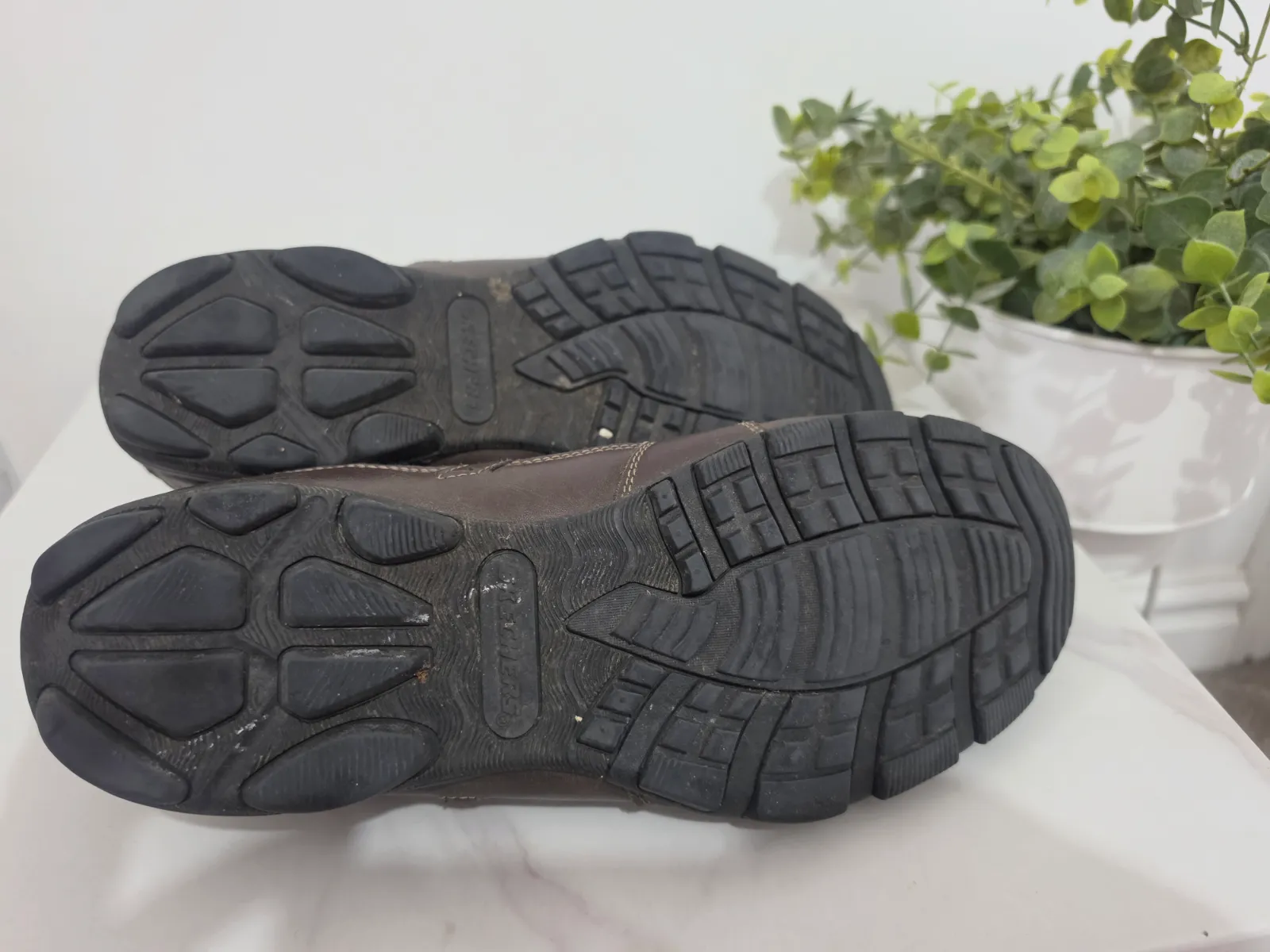 Skechers Men’s Brown Leather Casual Lace-Up Shoes | Size UK 10 / EU 45 – Skechers – taille UK 10 7