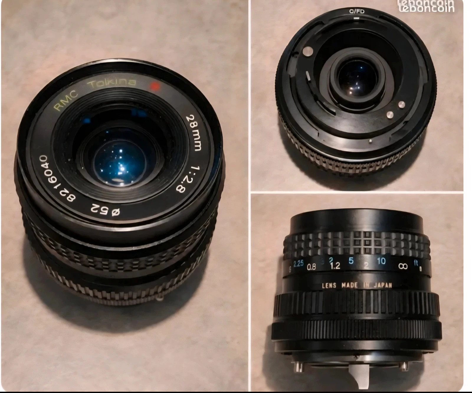 Objectif Tokina RMC 28mm f/2.8 vintage – Made in Japan – monture O/FD