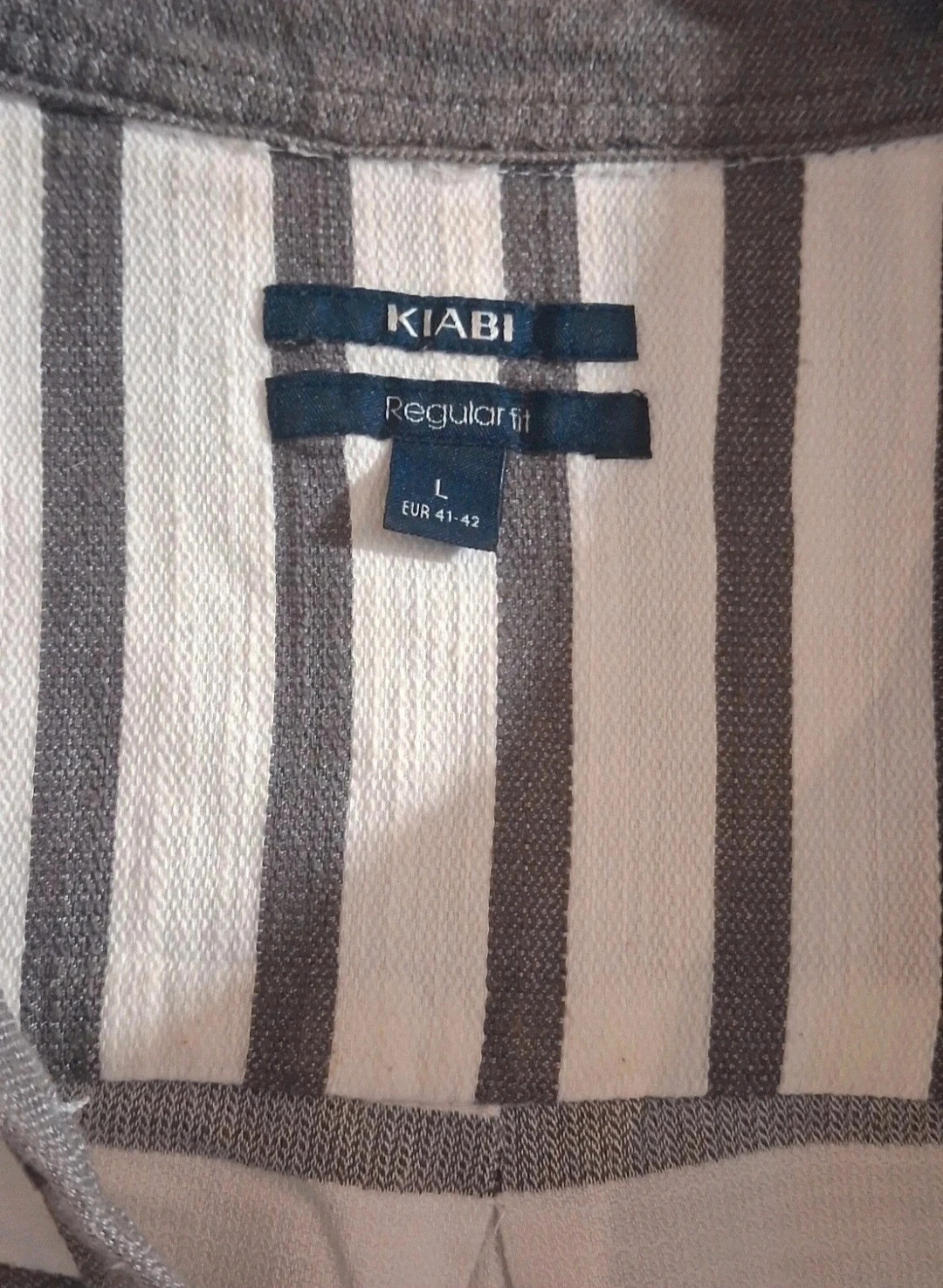 Polo homme rayé gris/blanc - Marque Kiabi – taille L – regular fit – Kiabi – taille L 2