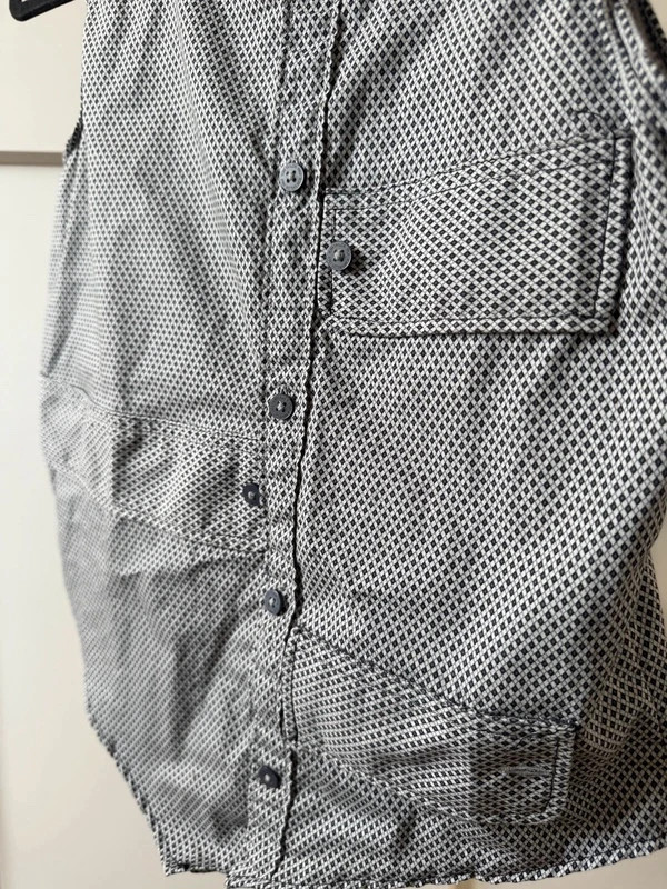 Top sans manches asymétrique upcyclé avant-garde – Vintage Dressing – taille S / 36 / 8 2