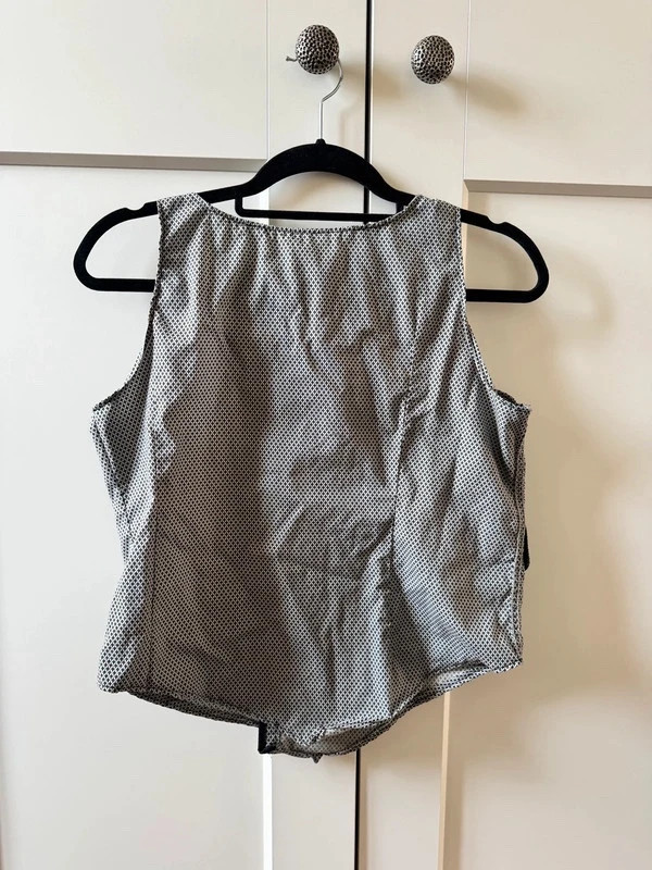 Top sans manches asymétrique upcyclé avant-garde – Vintage Dressing – taille S / 36 / 8 3