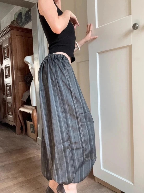 Pantalon sarouel/lantern asymétrique cousu main en laine mélangée – Fait Main – taille S / 36 / 8 3