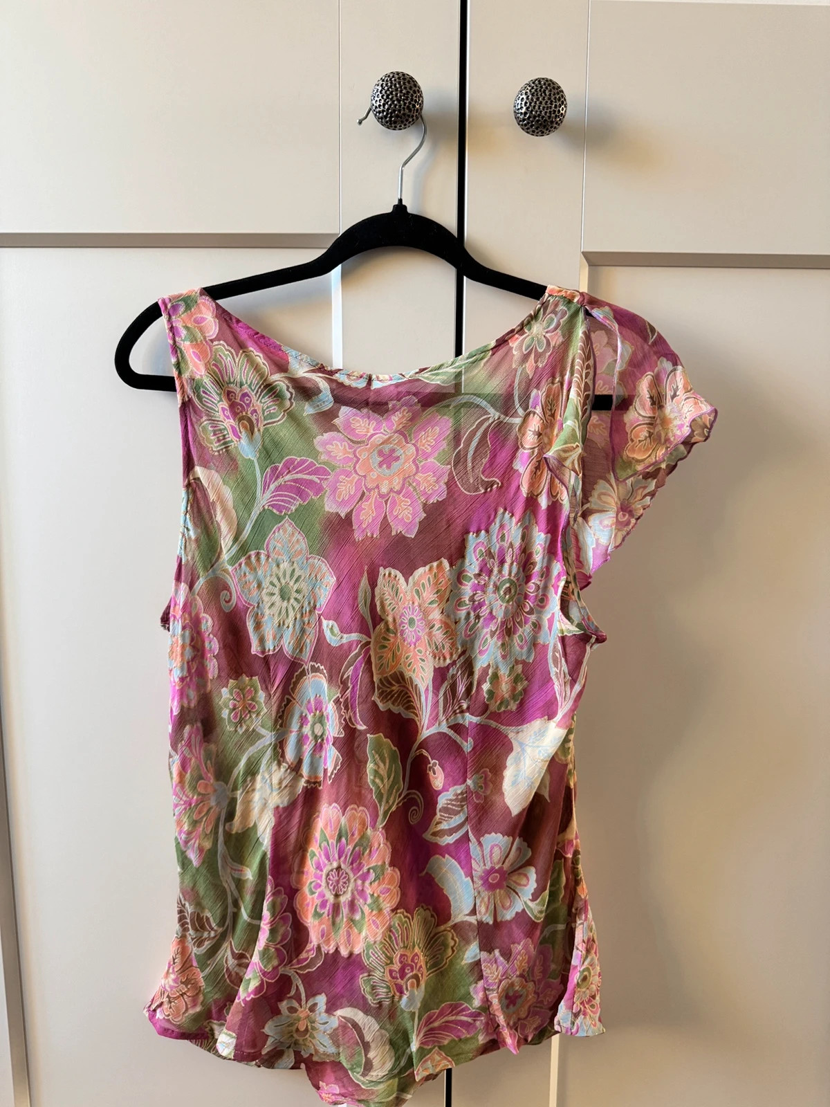 Top vintage asymétrique à volants et imprimé floral – Vintage Dressing – taille S / 36 / 8 2