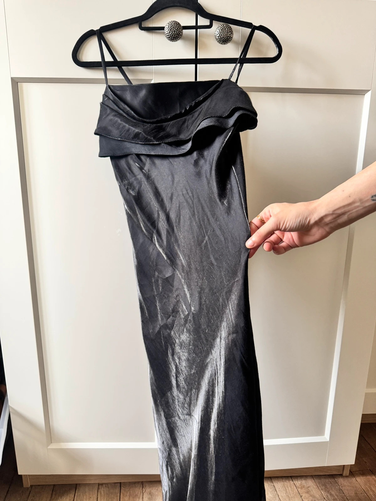 Robe de soirée longue drapée et fluide vintage – Vintage Dressing – taille M / 38 / 10 2