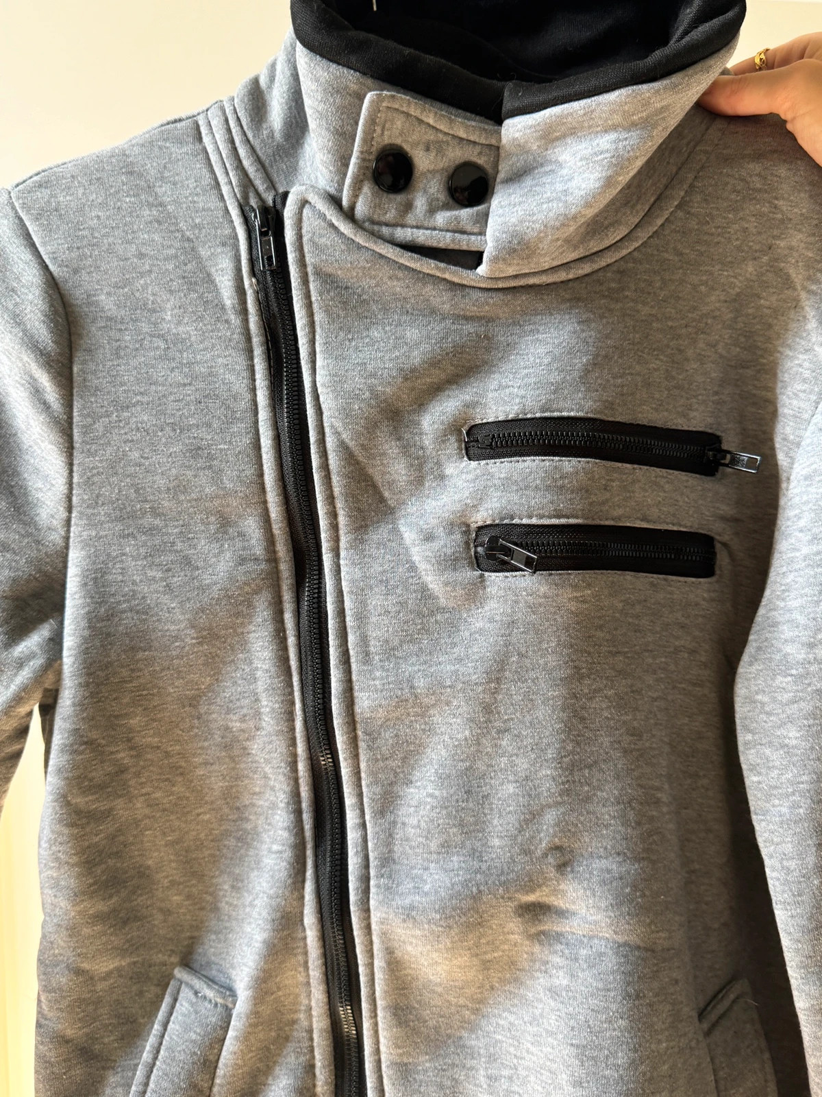 Gilet zippé asymétrique techwear gris homme y2k cyberpunk – y2k – taille M 2