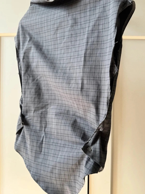 Ensemble asymétrique avant-garde design fait main sur mesure carreaux – Fait Main – taille XS / 34 / 6 5