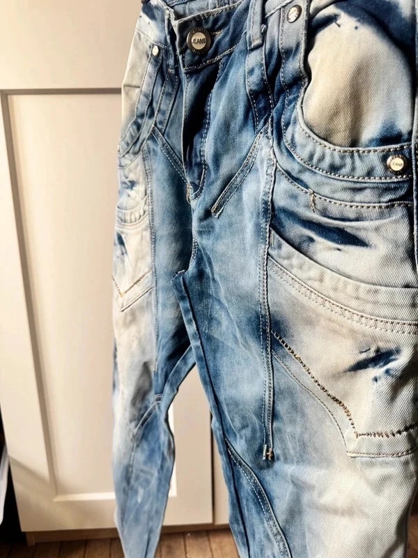 Jean vintage années 2000 multi-poches délavé effet tie-dye – Vintage Dressing – taille M 3