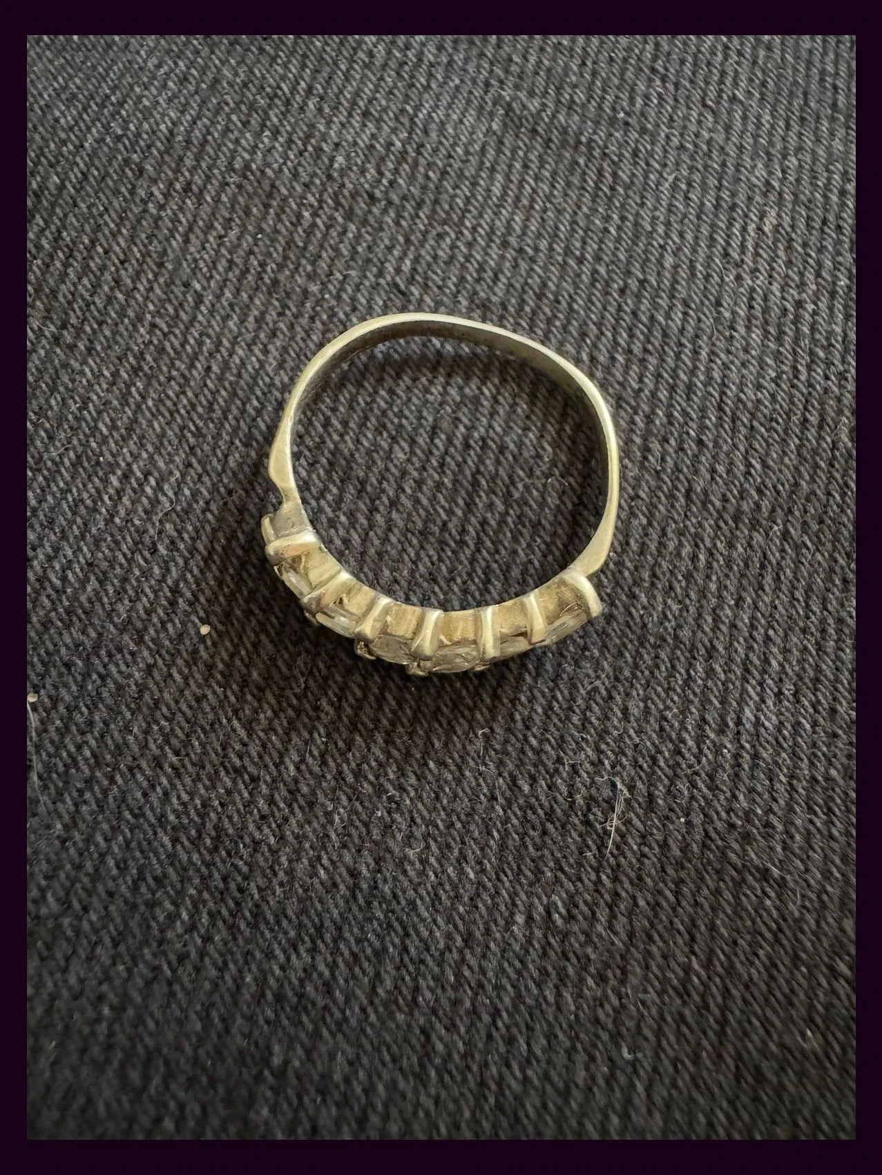Anillo plata vintage con piedras zirconitas blancas 🦋 – Plata – taille 18,5 mm 3