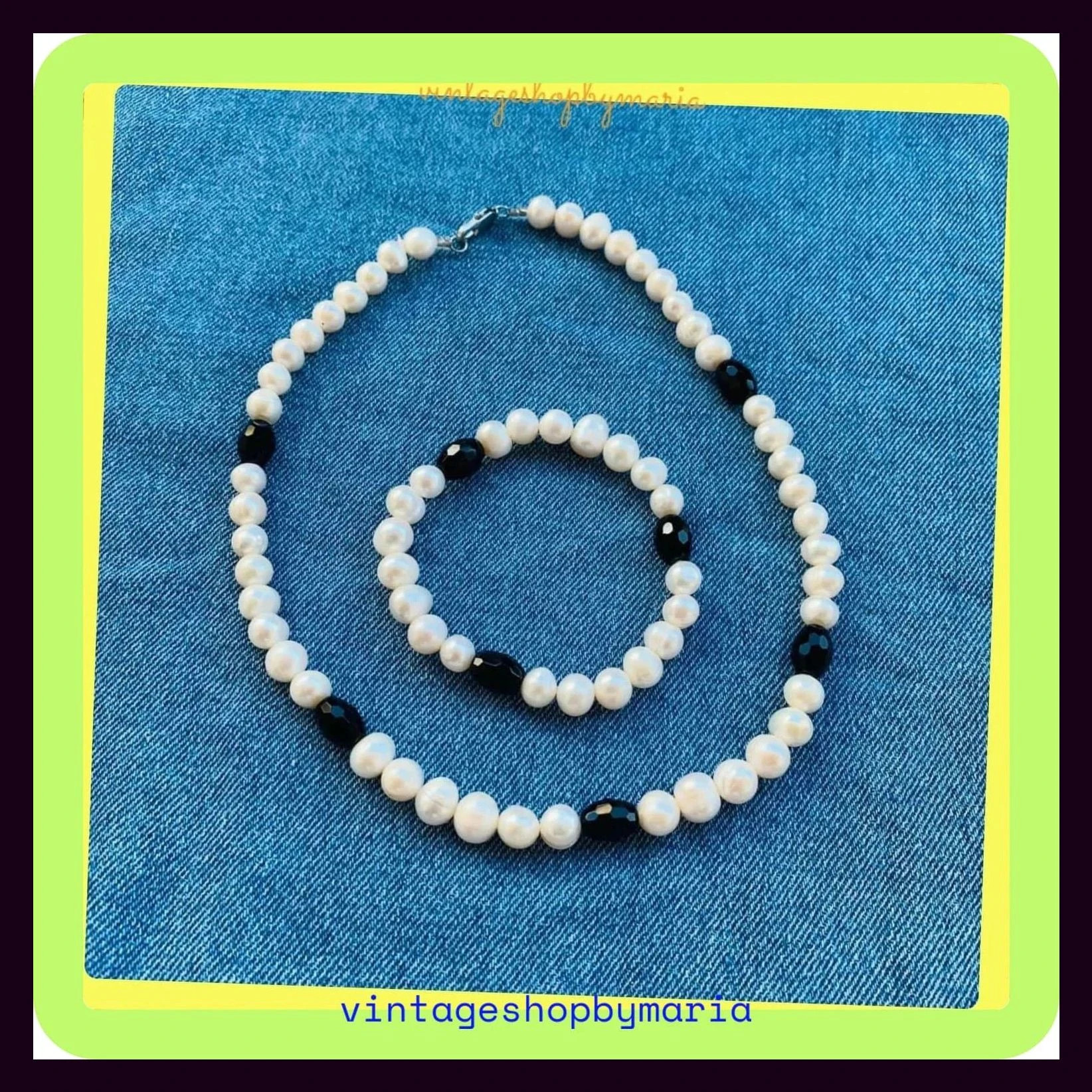 Conjunto perlas del Río , pulsera y collar 🦋 – Vintage