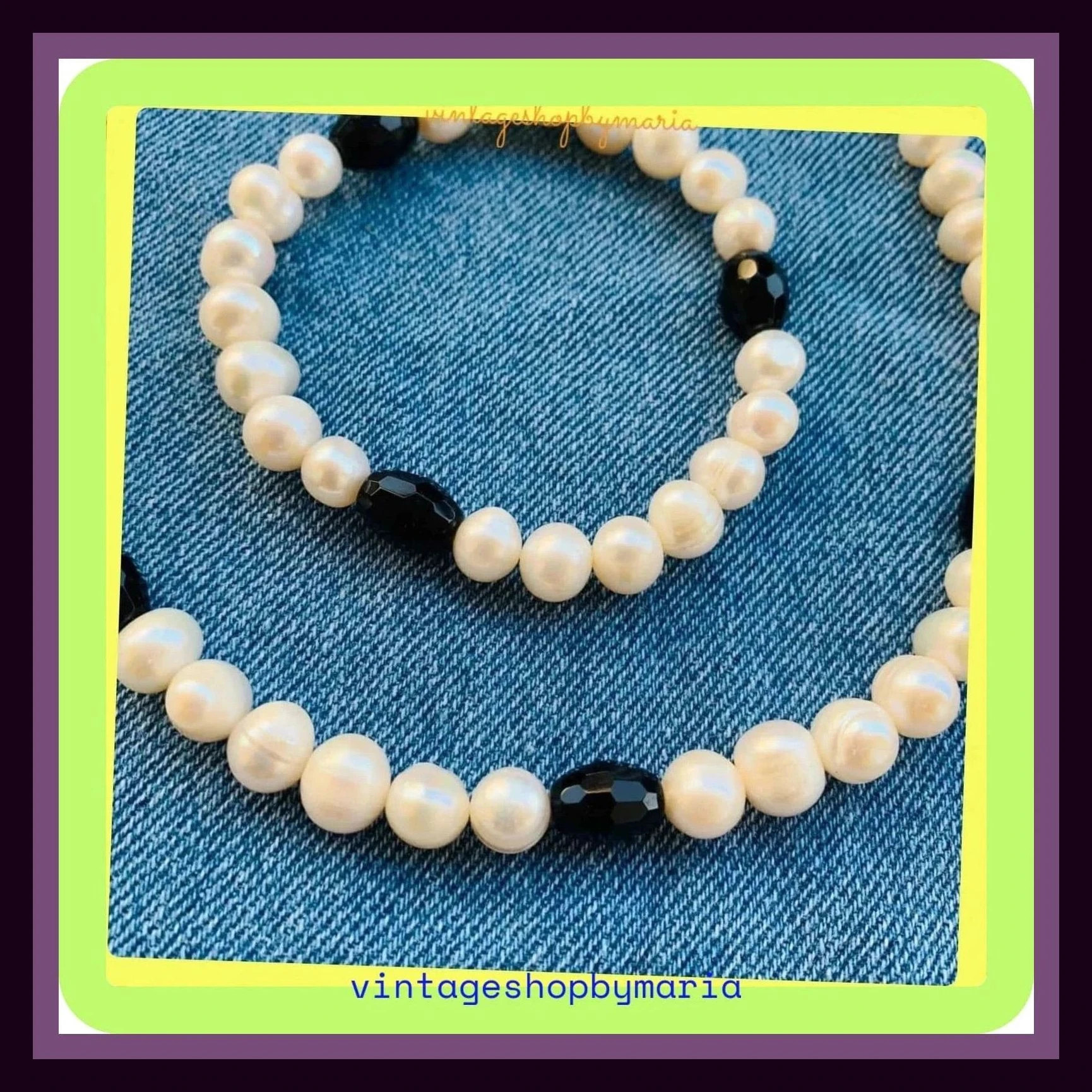 Conjunto perlas del Río , pulsera y collar 🦋 – Vintage 2
