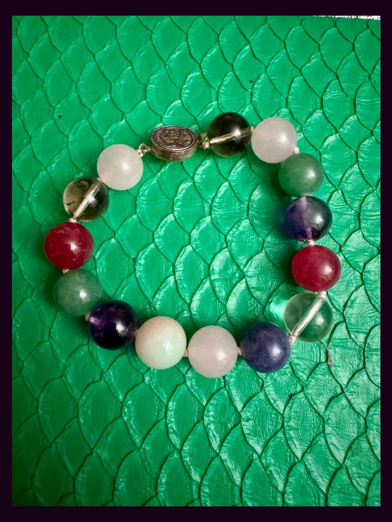 Pulsera piedras naturales con cierre plata 925 🦋 – Vintage Dressing