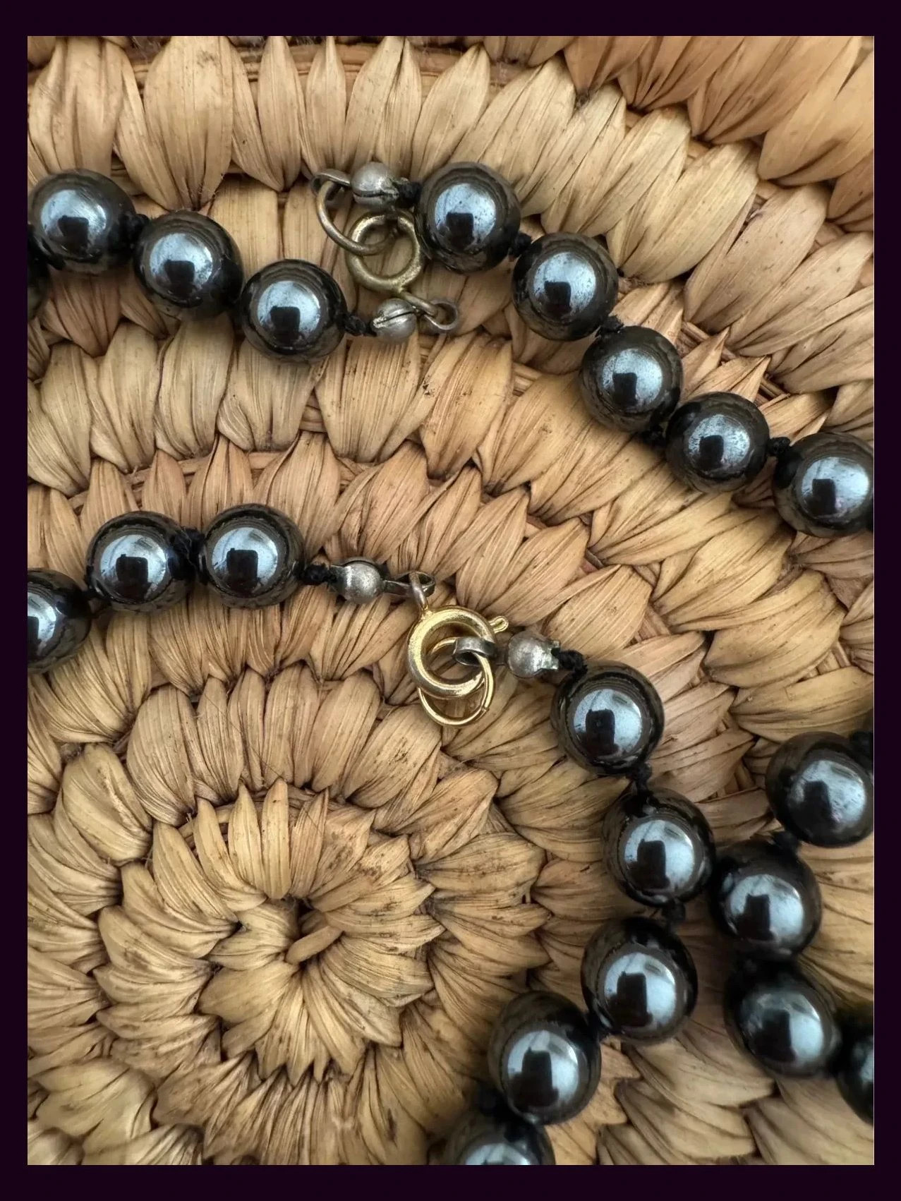 Collar y pulsera vintage de piedra volcánica 🦋 – Vintage Dressing 3