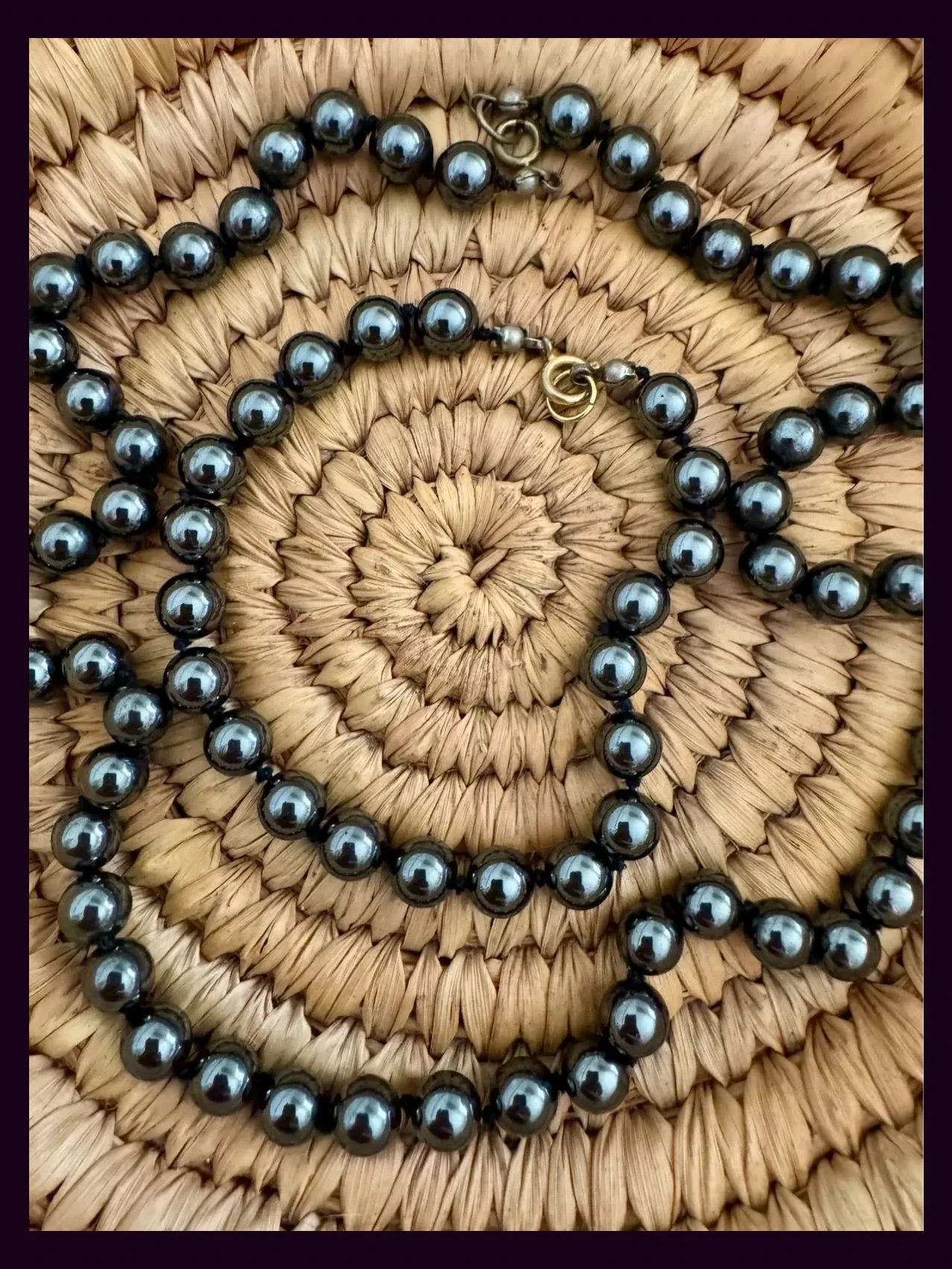 Collar y pulsera vintage de piedra volcánica 🦋 – Vintage Dressing 2