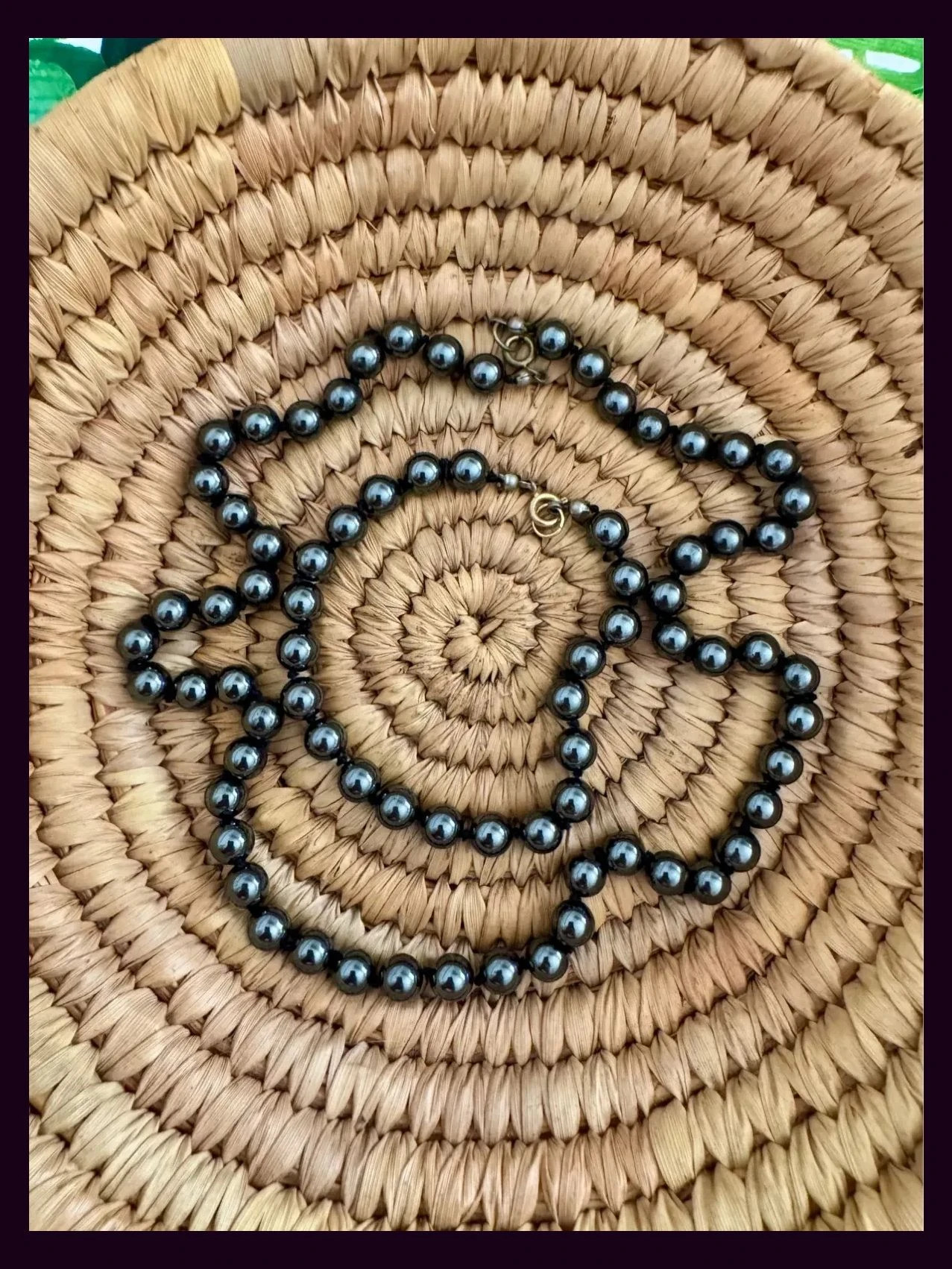 Collar y pulsera vintage de piedra volcánica 🦋 – Vintage Dressing