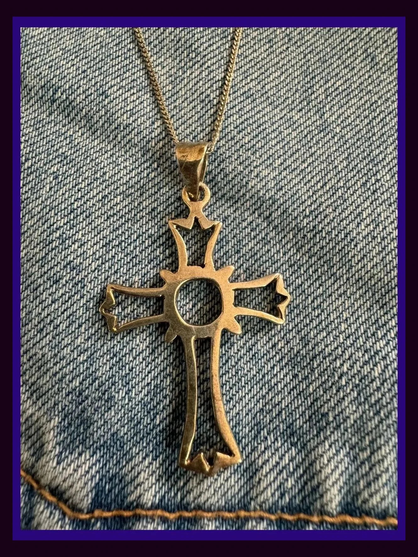 Cadena plata 925 con colgante cruz , vintage 🦋 – Plata 2