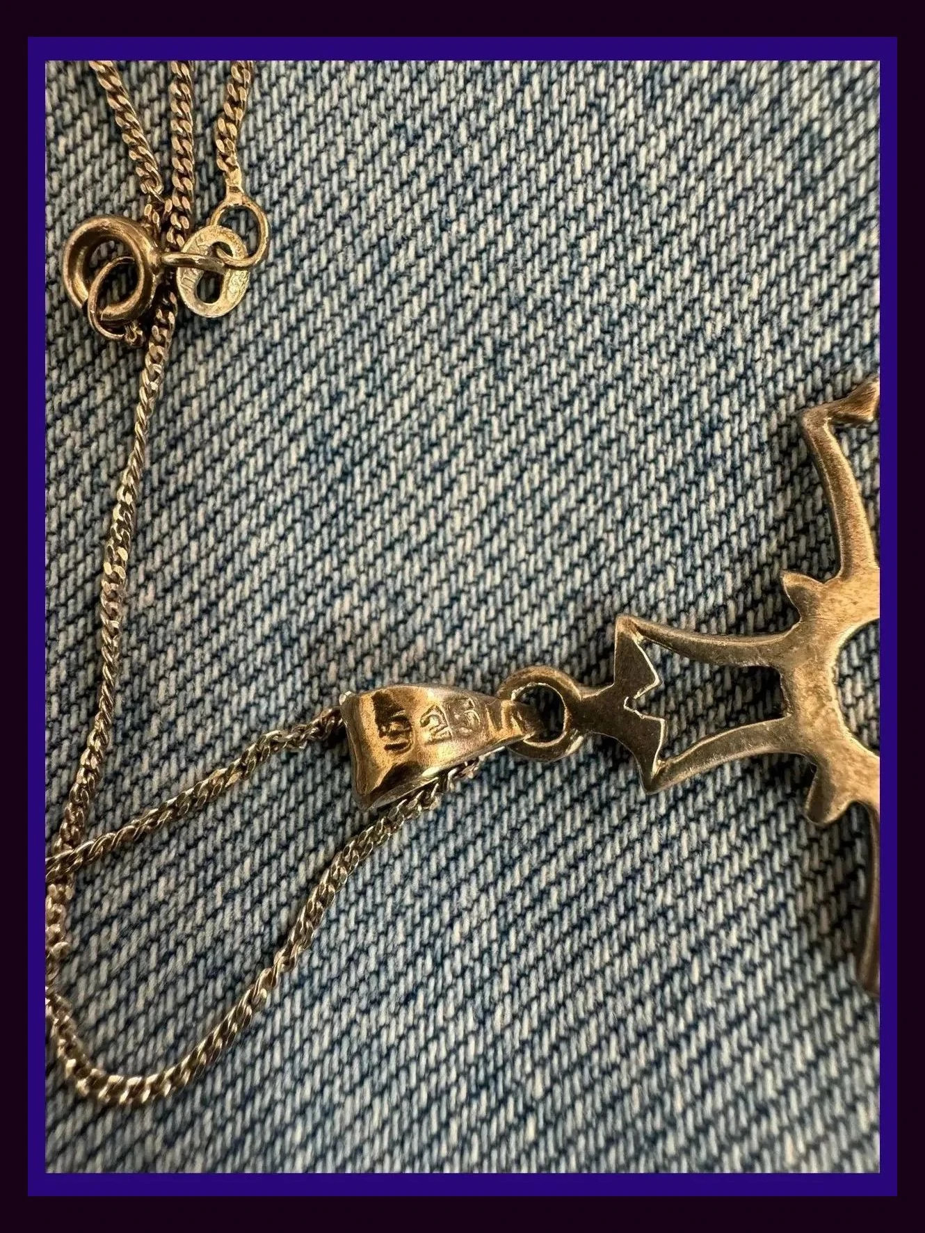 Cadena plata 925 con colgante cruz , vintage 🦋 – Plata 4