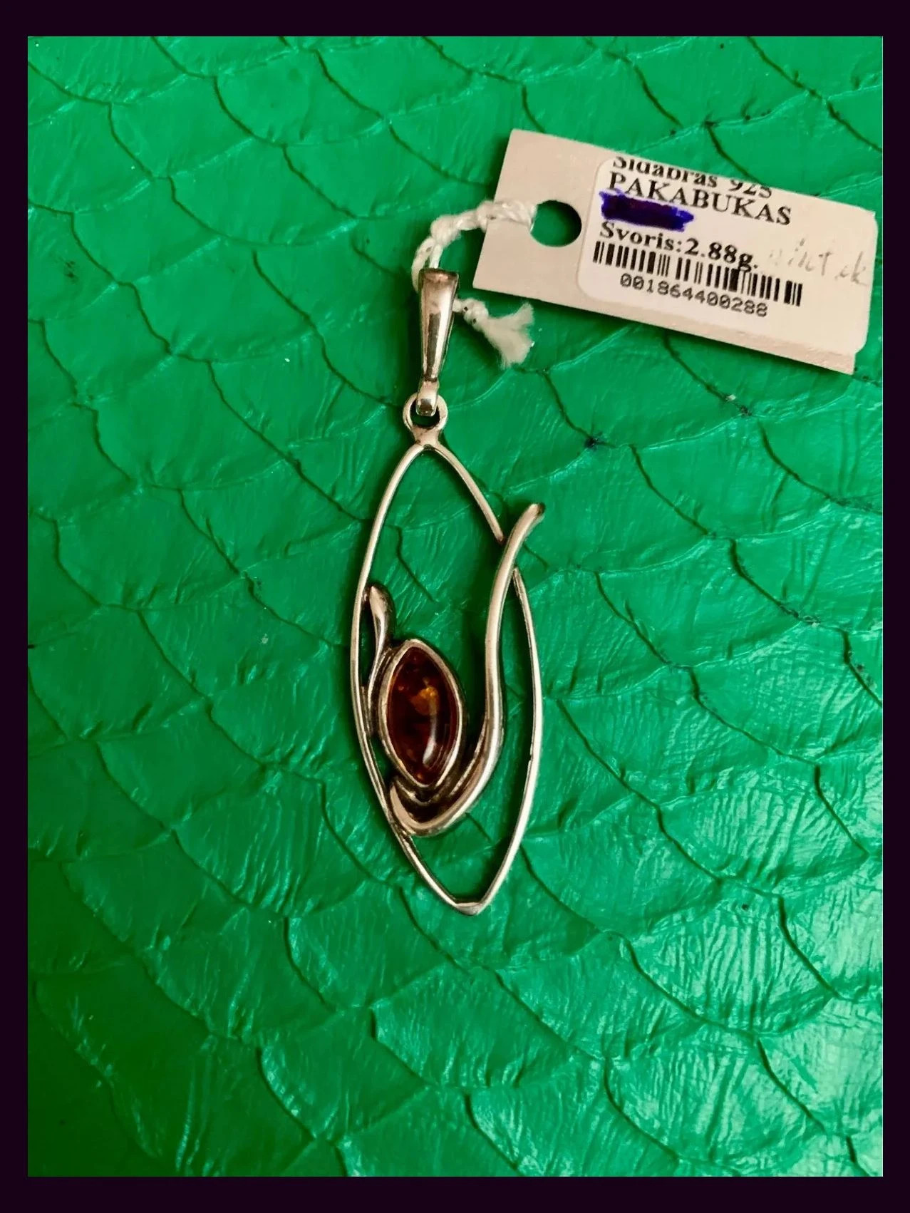 Colgante plata 925 vintage con piedra ambar 🦋 – Vintage 2