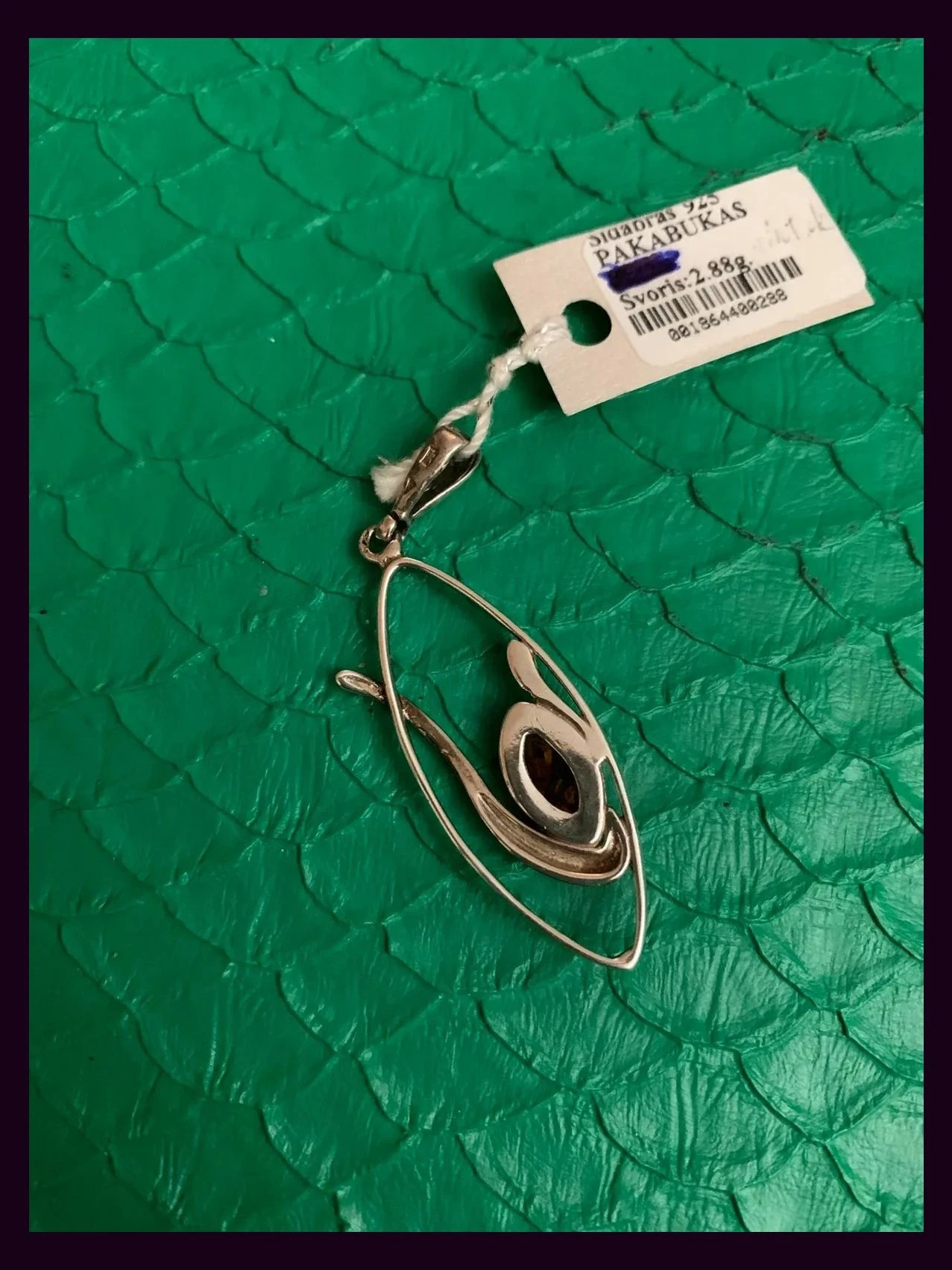 Colgante plata 925 vintage con piedra ambar 🦋 – Vintage 3