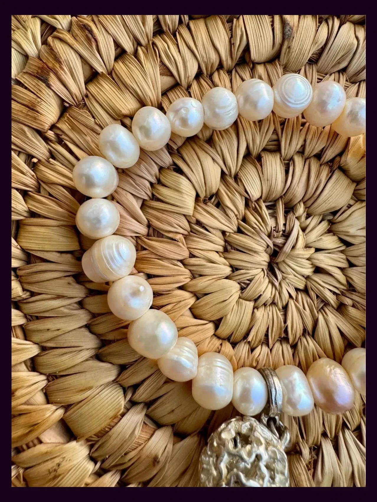 Pulsera elástica perlas cultivada en agua dulce 🦋 – Vintage 2