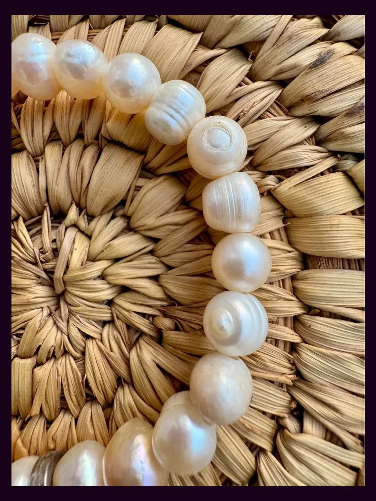 Pulsera elástica perlas cultivada en agua dulce 🦋 – Vintage 4
