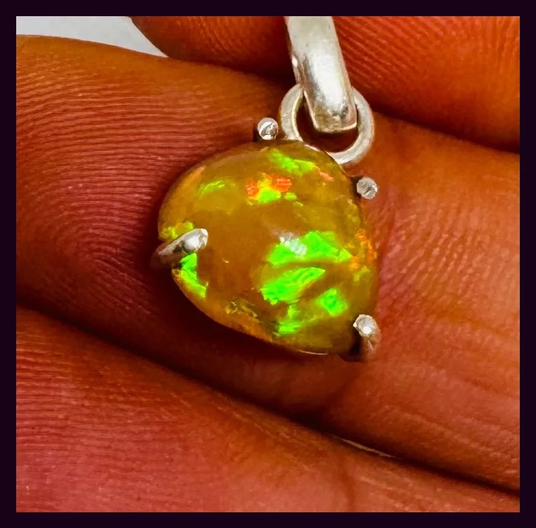 Colgante plata 925 con piedra ópalo 🦋 – Plata 925 3