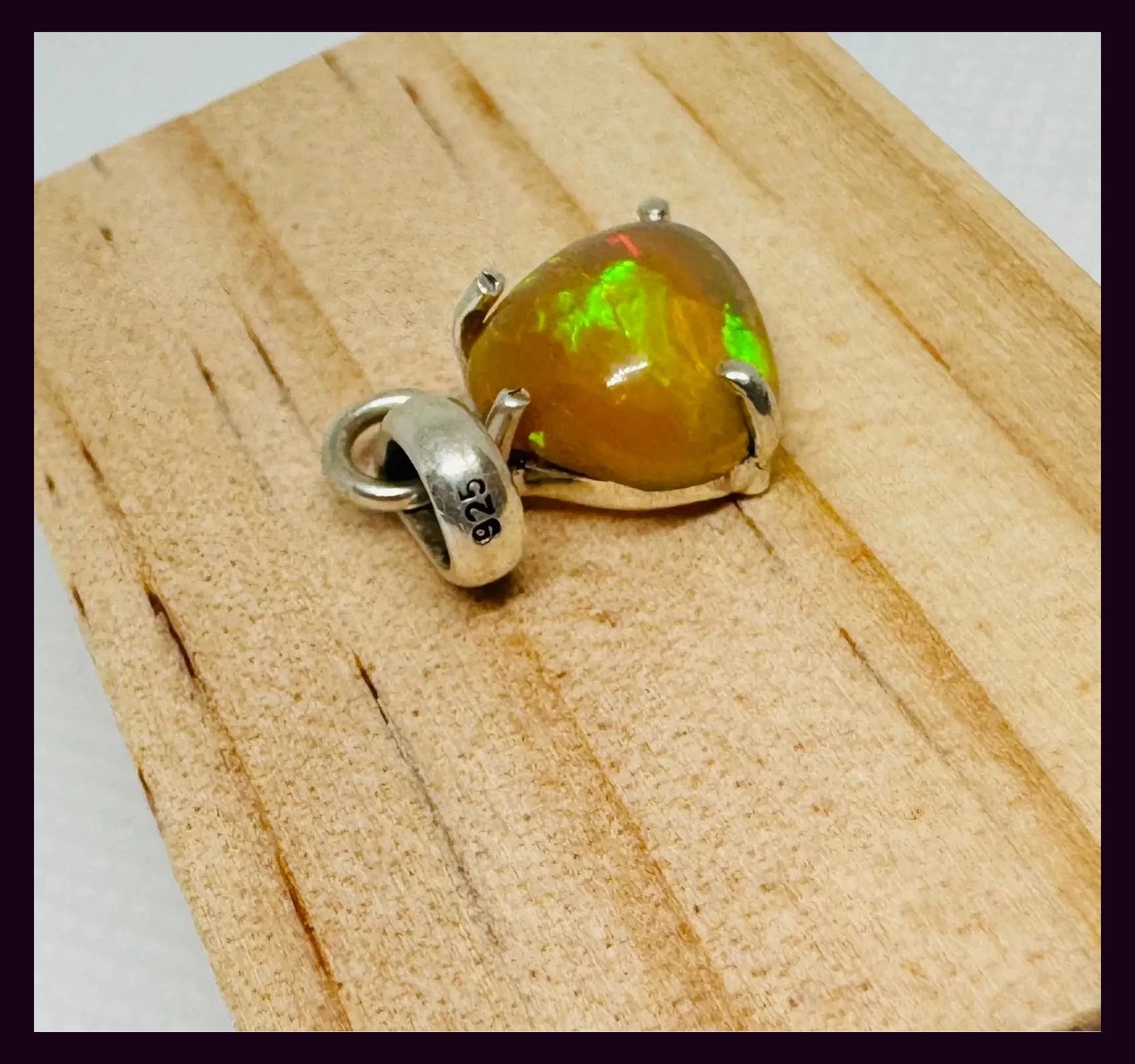 Colgante plata 925 con piedra ópalo 🦋 – Plata 925 4