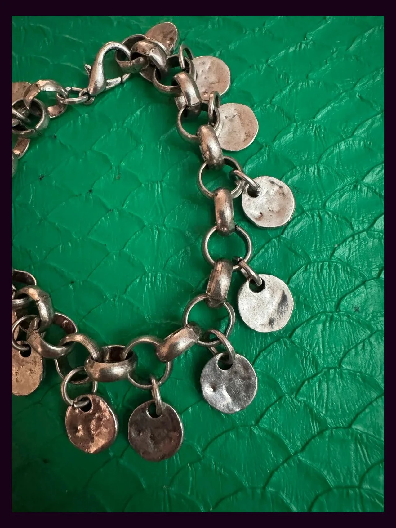 Pulsera plateada metal alpaca 🦋 – Vintage 2