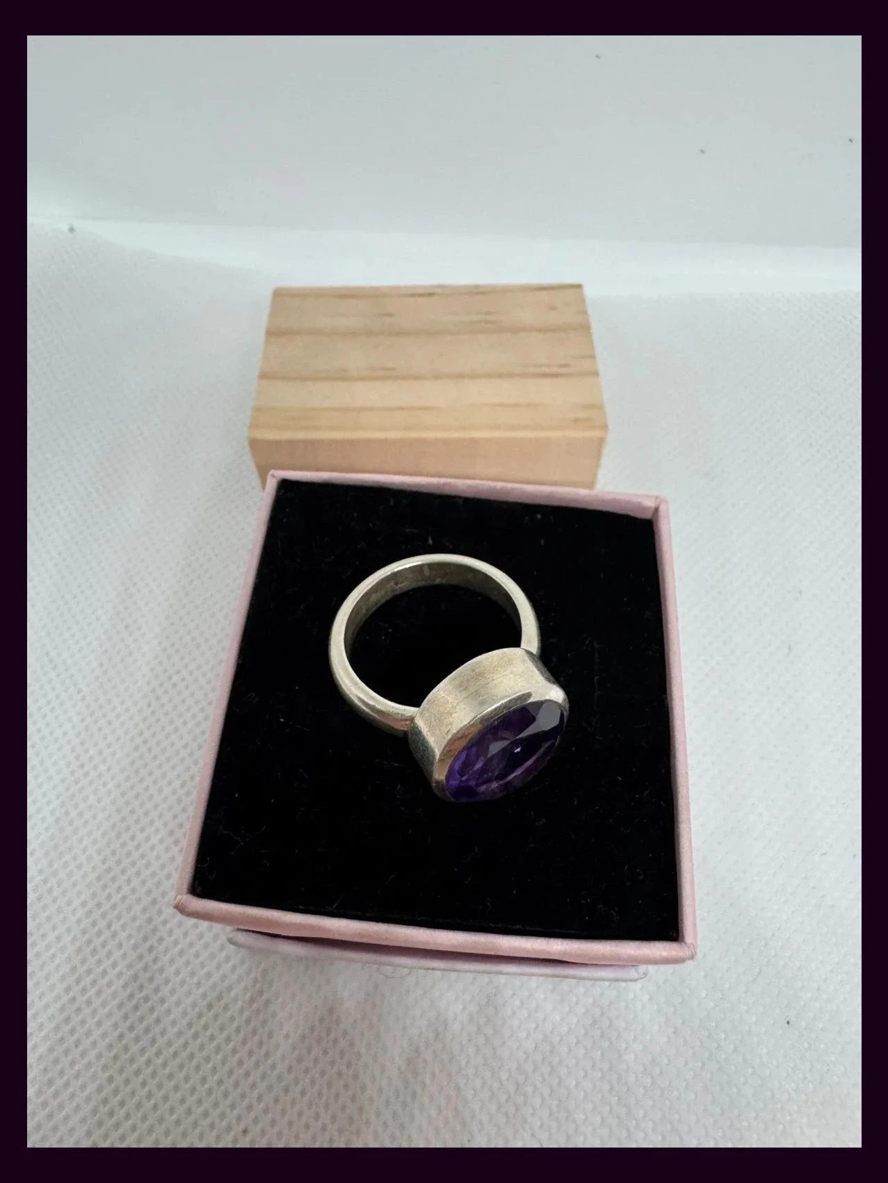 Anillo plata 925 con piedra amatista de Brasil talla 16 🦋 – Plata 925 – taille 17,7 mm 4
