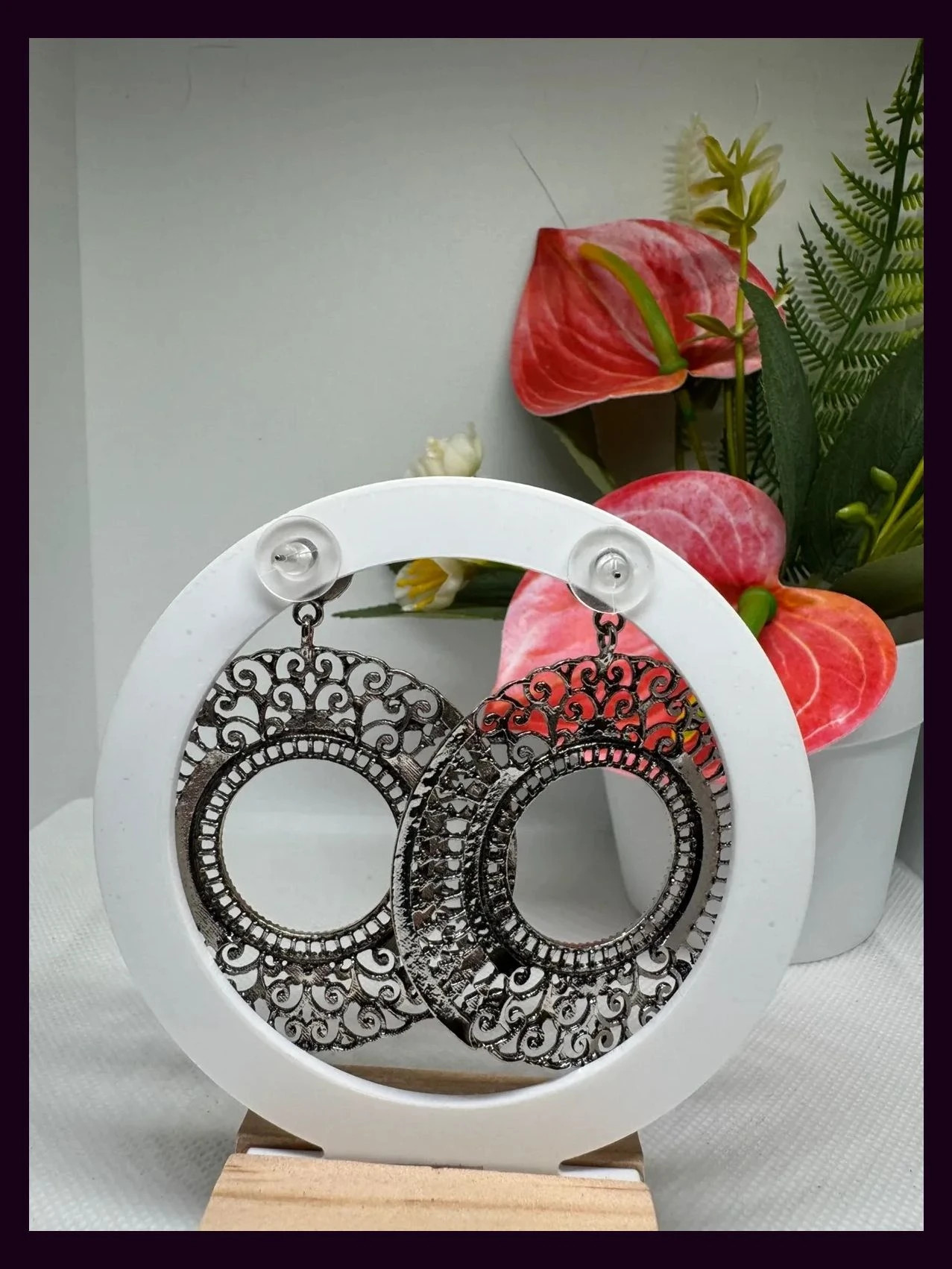 Pendientes plateados grandes 🦋 – La Boutique 4