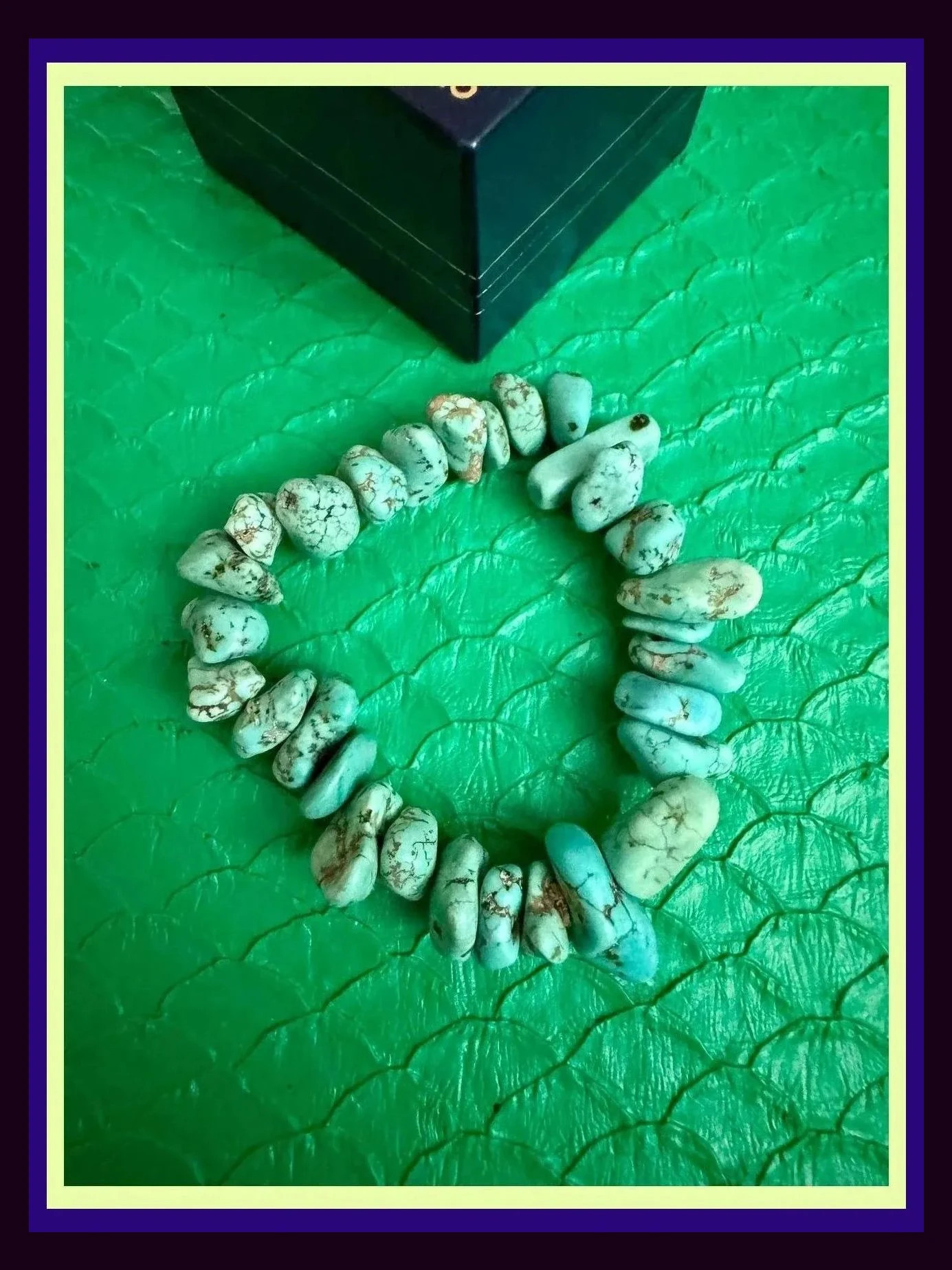 Pulsera elástica piedra turquesa 🦋 – Vintage Dressing