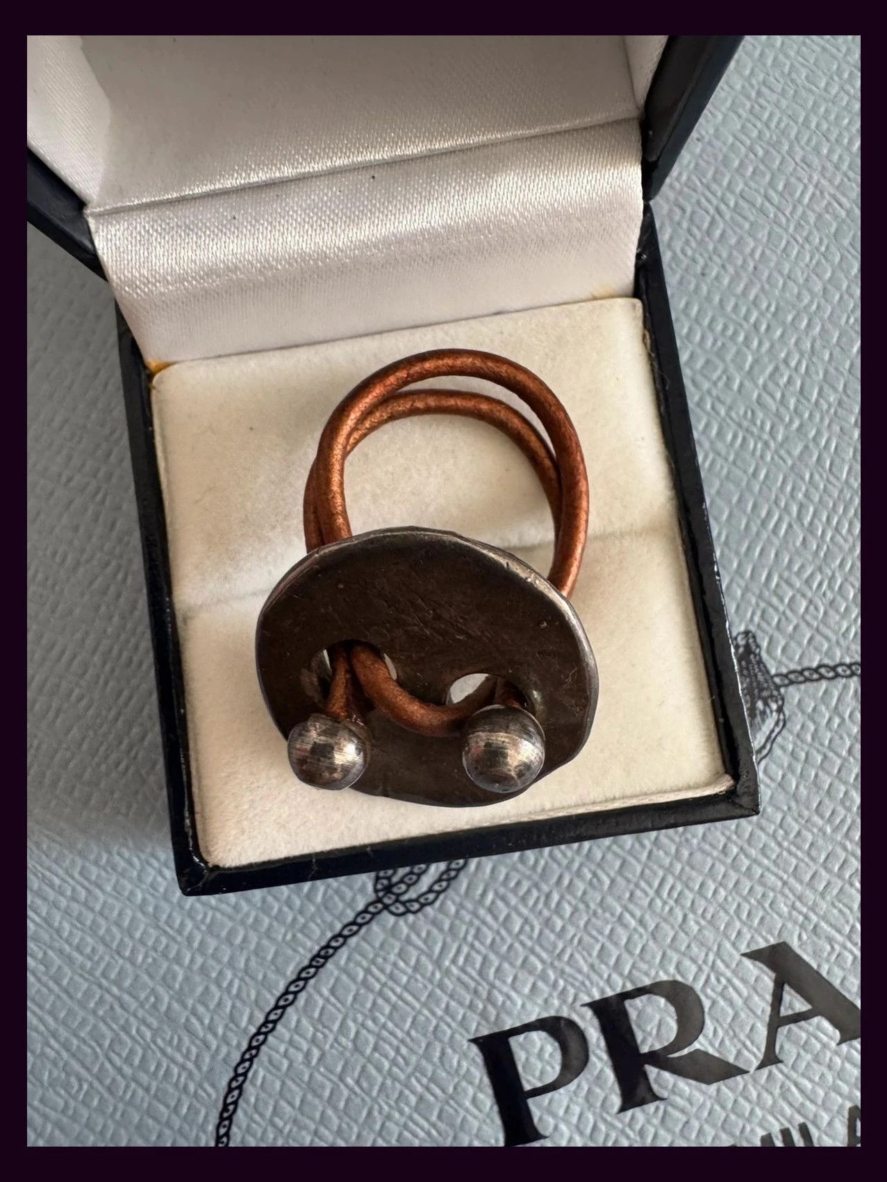 Anillo vintage alpaca y cuero 🦋 – Alpaca – taille Ajustable 2