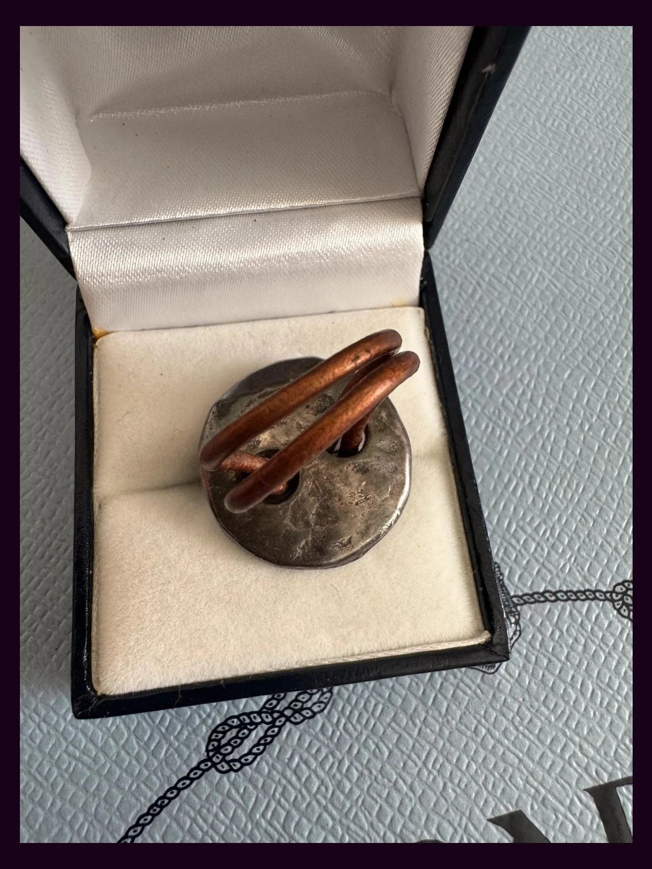 Anillo vintage alpaca y cuero 🦋 – Alpaca – taille Ajustable 3