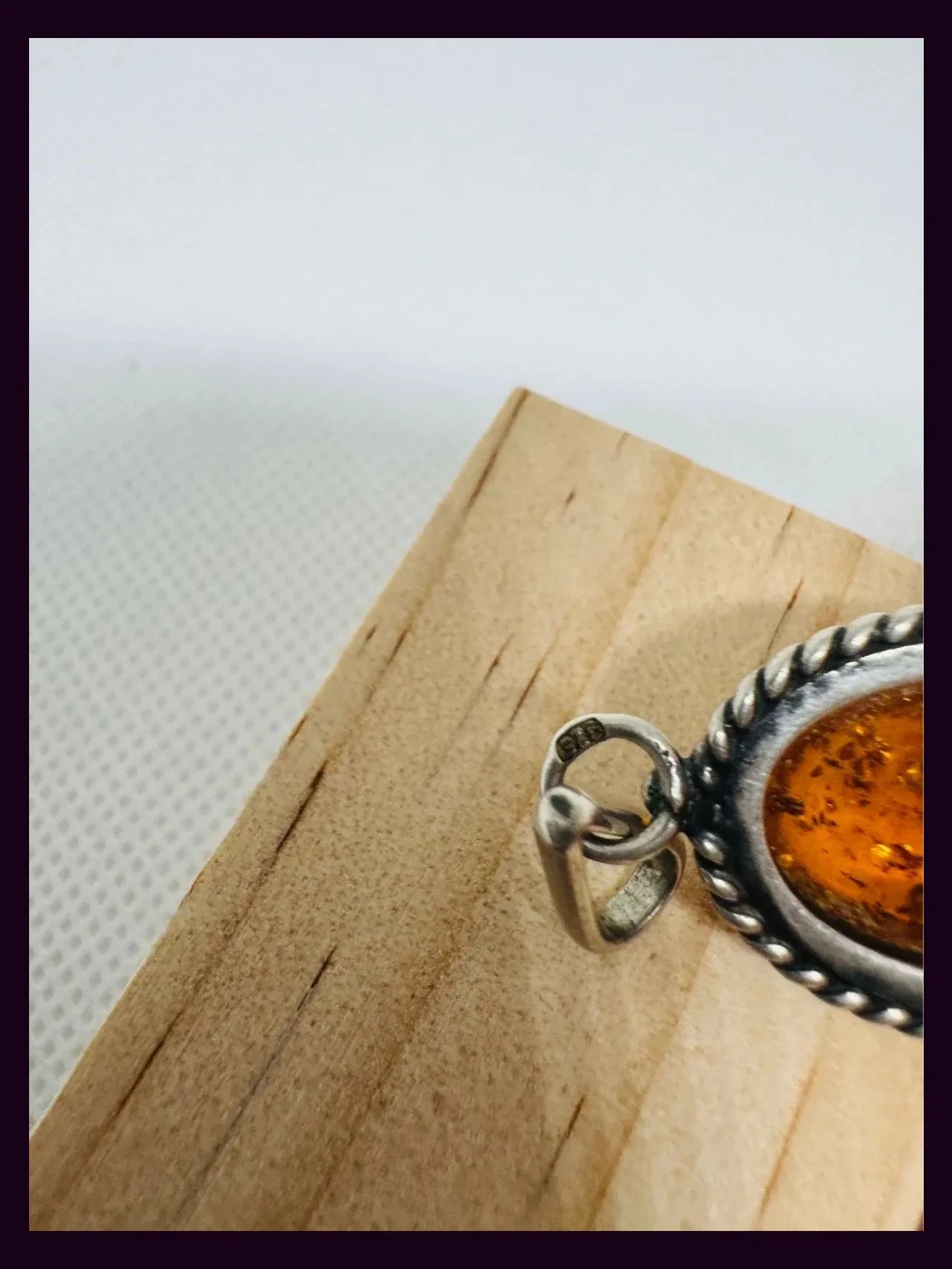Colgante plata 925 vintage con piedra ambar 🦋 – Plata de Ley 4