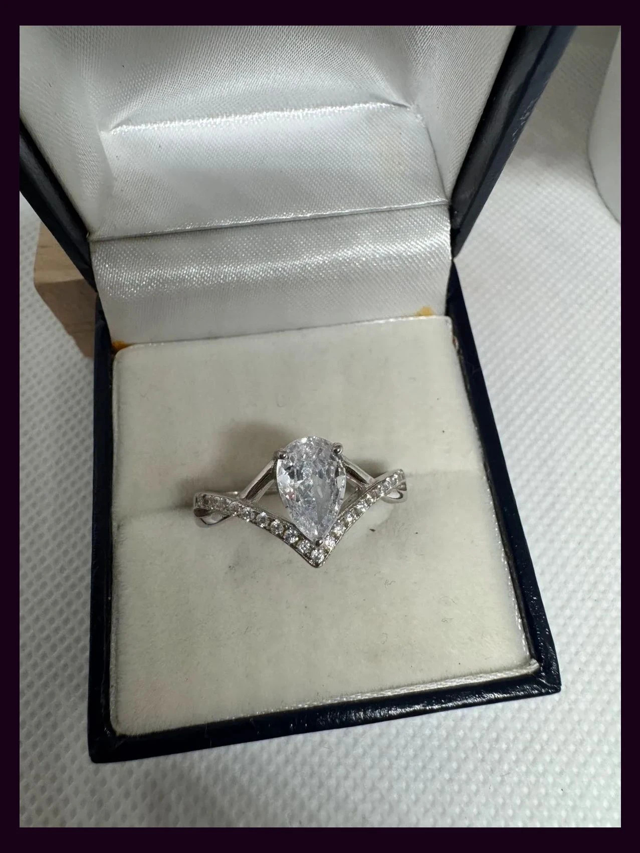 Anillo plata 925 con piedras zirconitas talla 19 🦋 – Plata – taille 18,5 mm 2