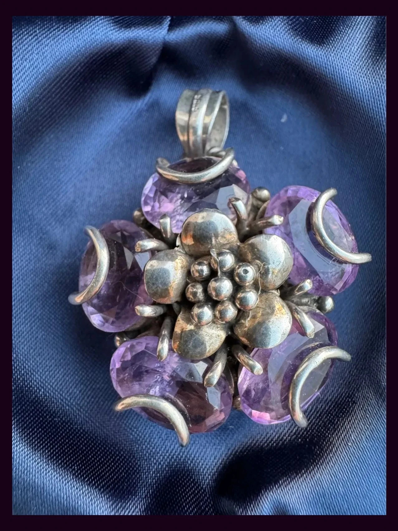Colgante plata 925 , vintage con piedras amatista 🦋 – Vintage 3