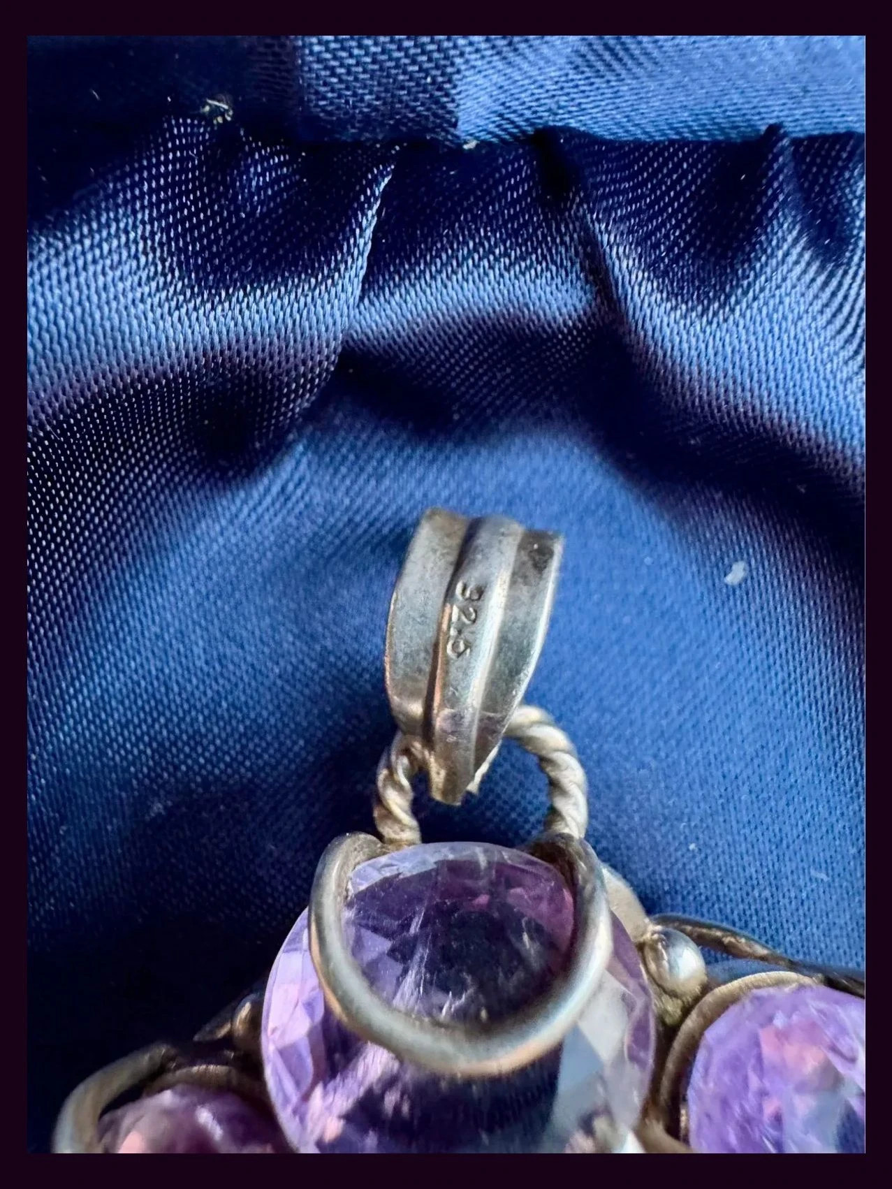 Colgante plata 925 , vintage con piedras amatista 🦋 – Vintage 4