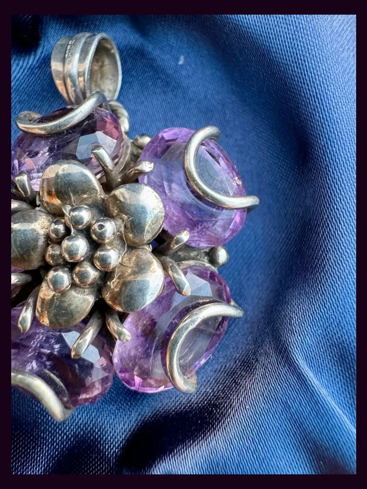 Colgante plata 925 , vintage con piedras amatista 🦋 – Vintage 5
