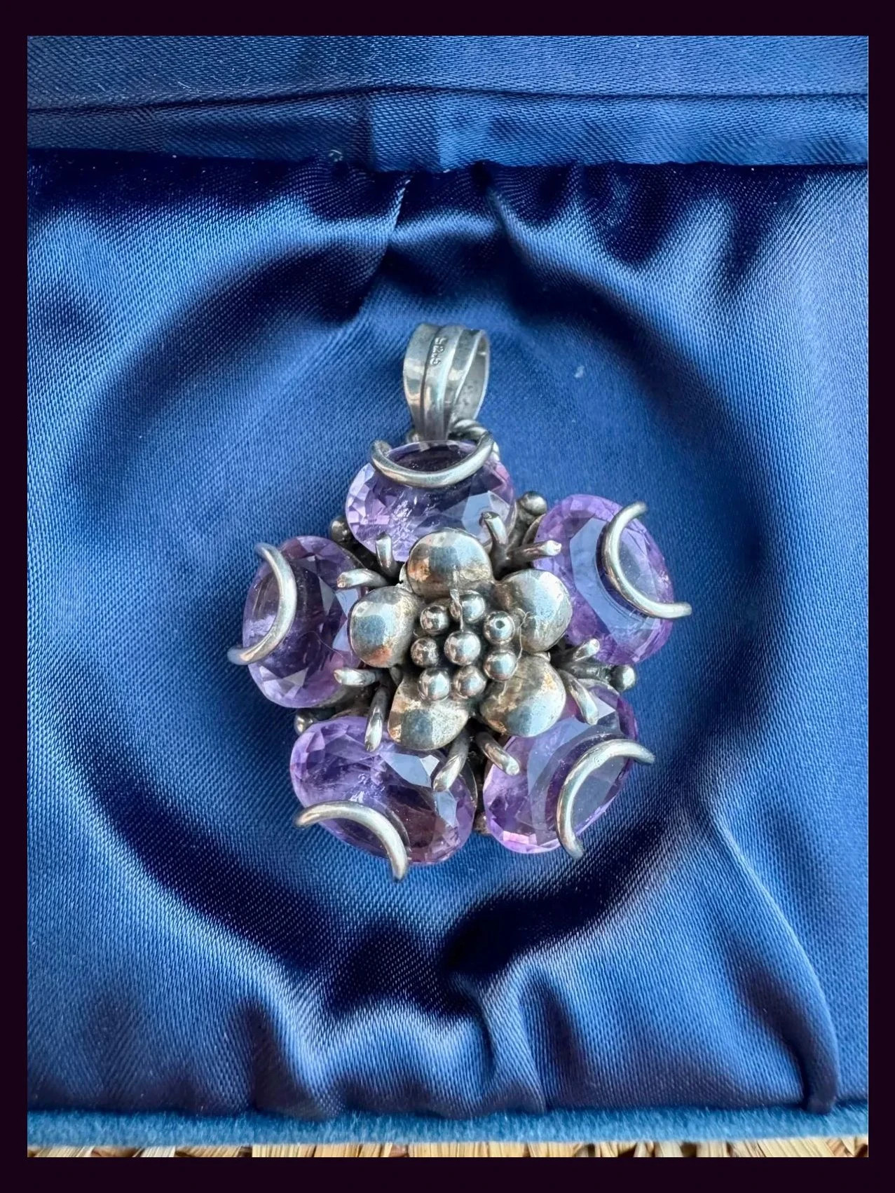 Colgante plata 925 , vintage con piedras amatista 🦋 – Vintage 2