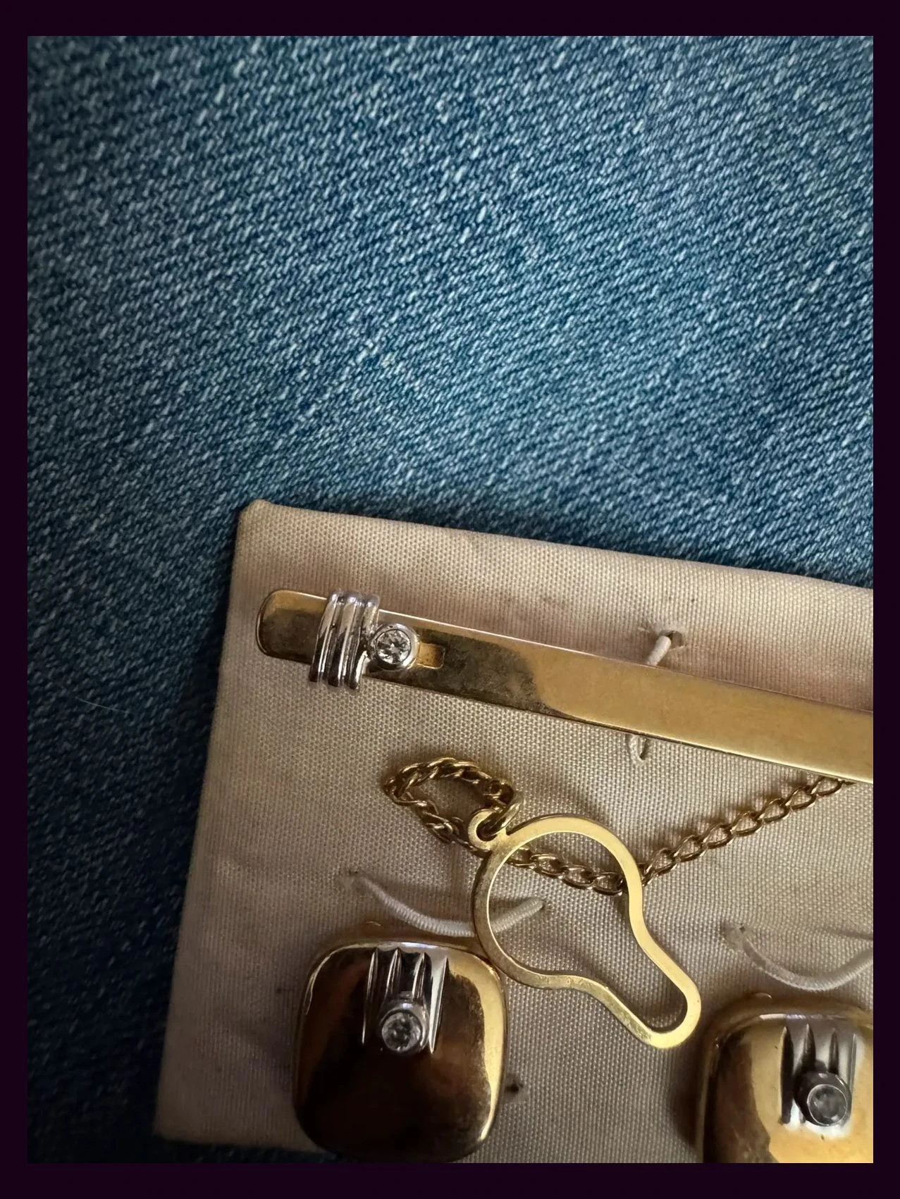 Conjunto para hombre clip de corbata y cubre botones 🦋 – Vintage Dressing 2
