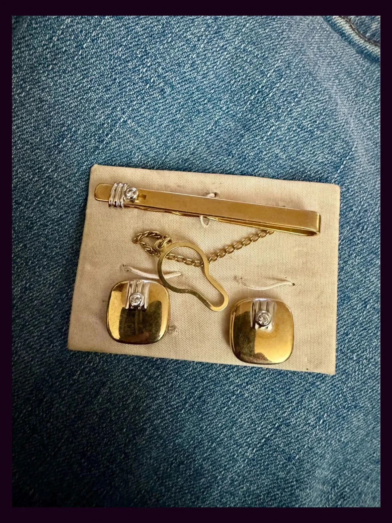 Conjunto para hombre clip de corbata y cubre botones 🦋 – Vintage Dressing