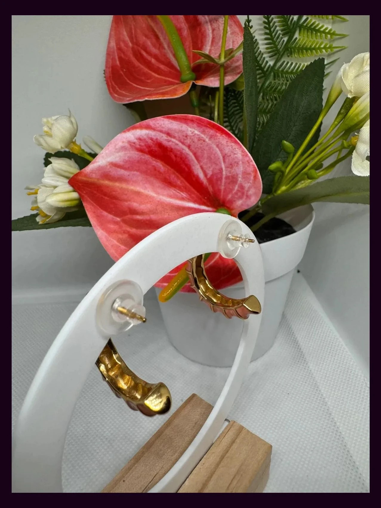 Pendientes acero aros esmaltados 🦋 – Acero 5