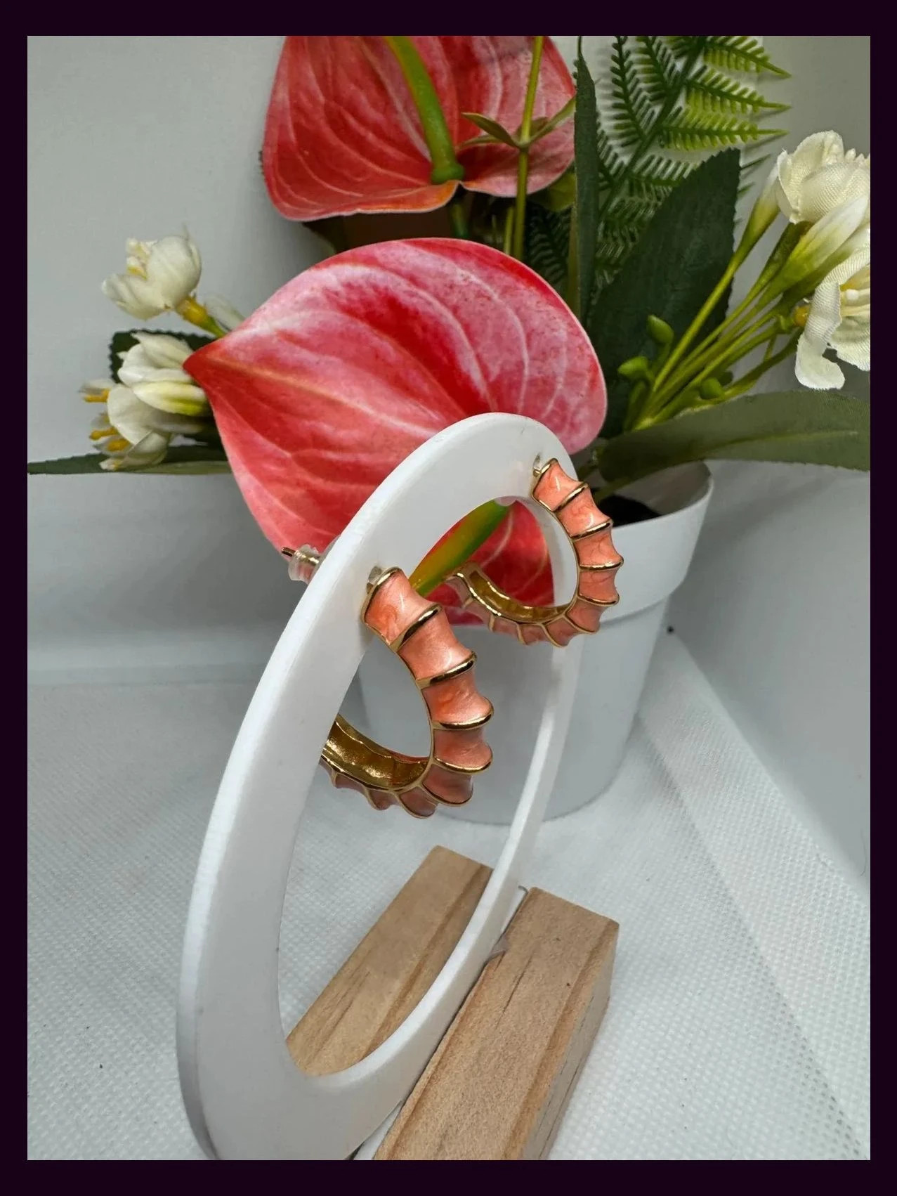 Pendientes acero aros esmaltados 🦋 – Acero 3