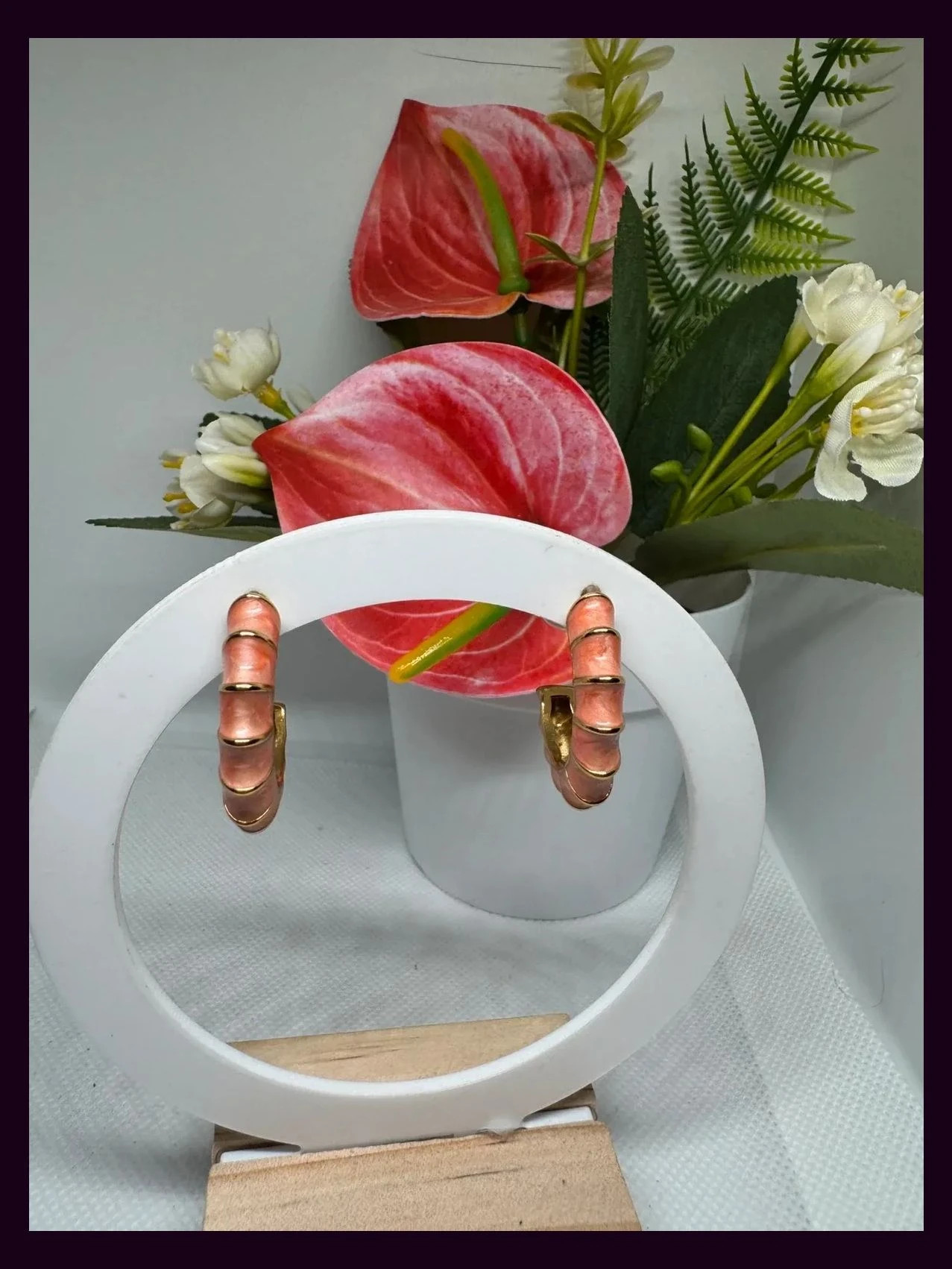 Pendientes acero aros esmaltados 🦋 – Acero 2